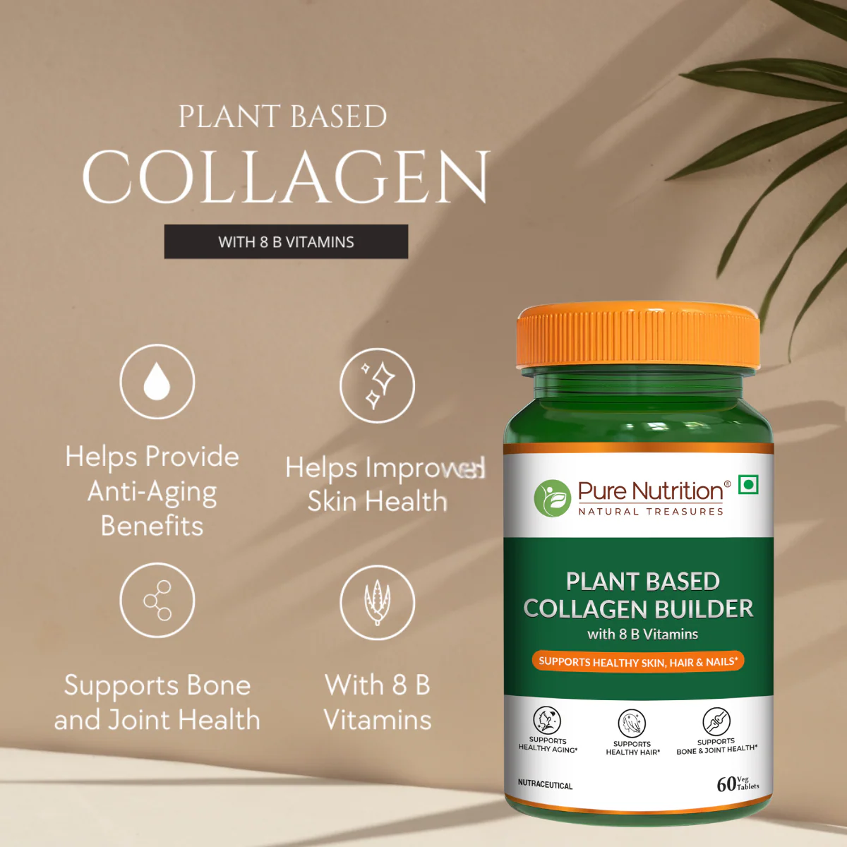 Plant-Based Collagen Builder - Enhance Skin, Hair & Nail Health-60 Tab - Image 5