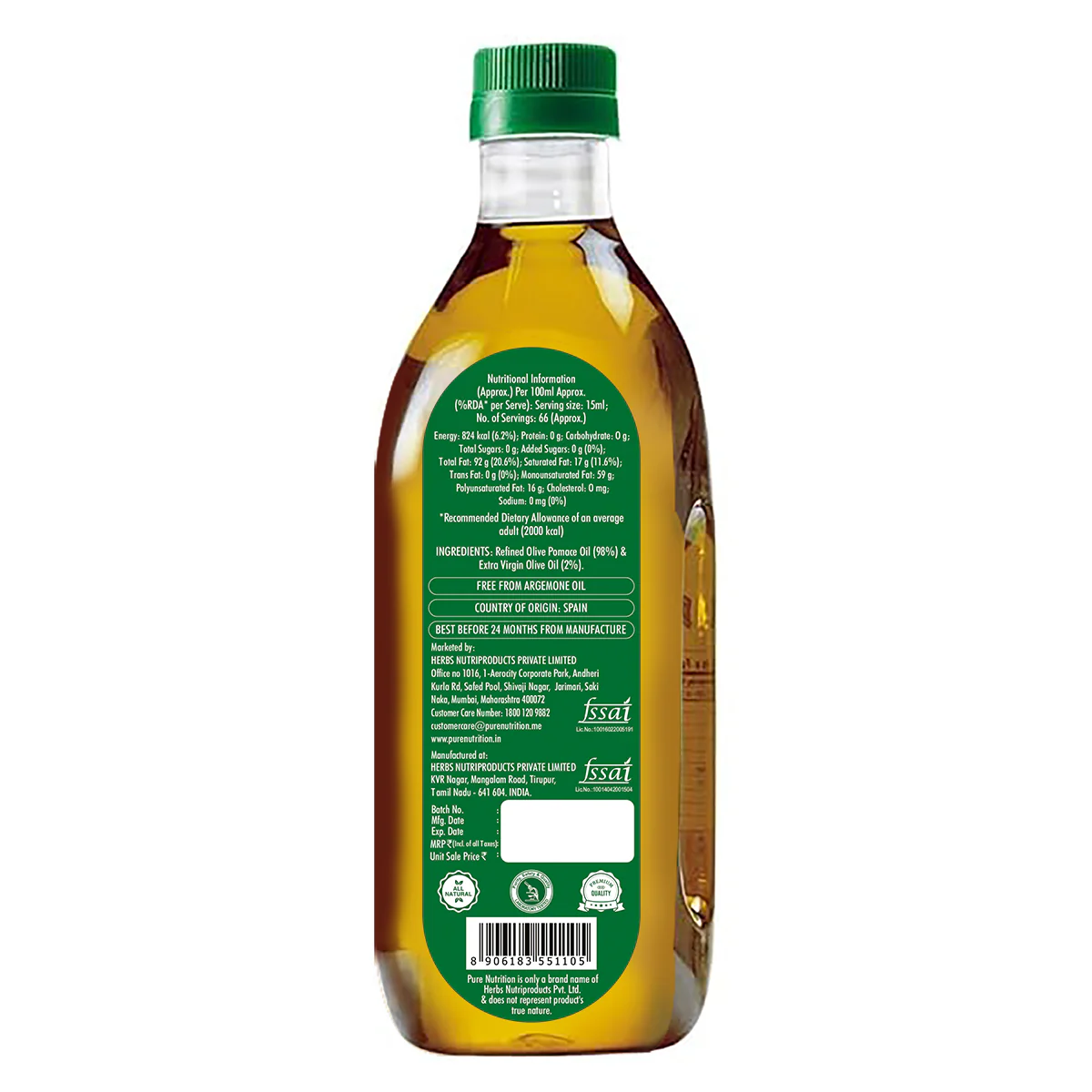 Pomace Olive Oil – Ideal for Indian Cooking & Deep Frying | Low in Saturated Fat - 1 ltr - Image 7