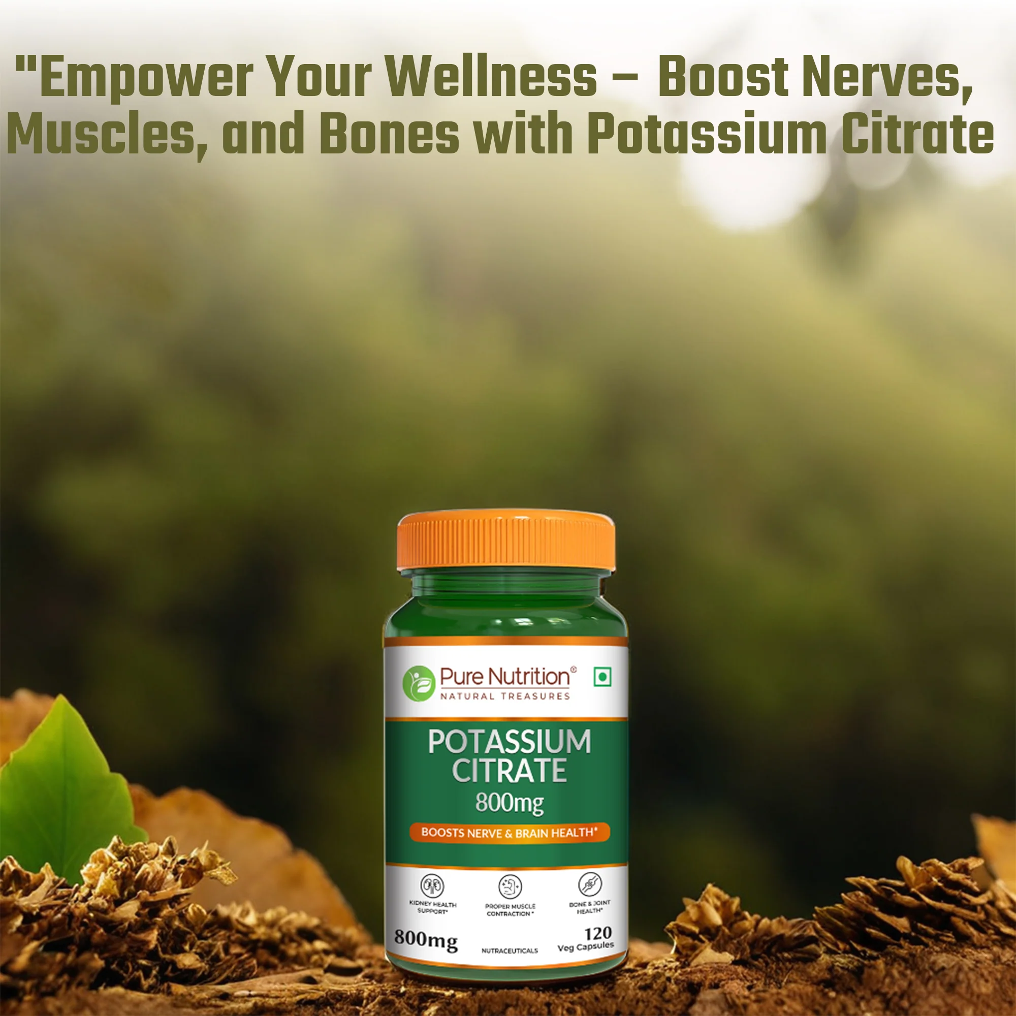 Potassium Citrate 800mg – Nerve, Kidney & Bone Support | 120 Veg Capsules - Image 5