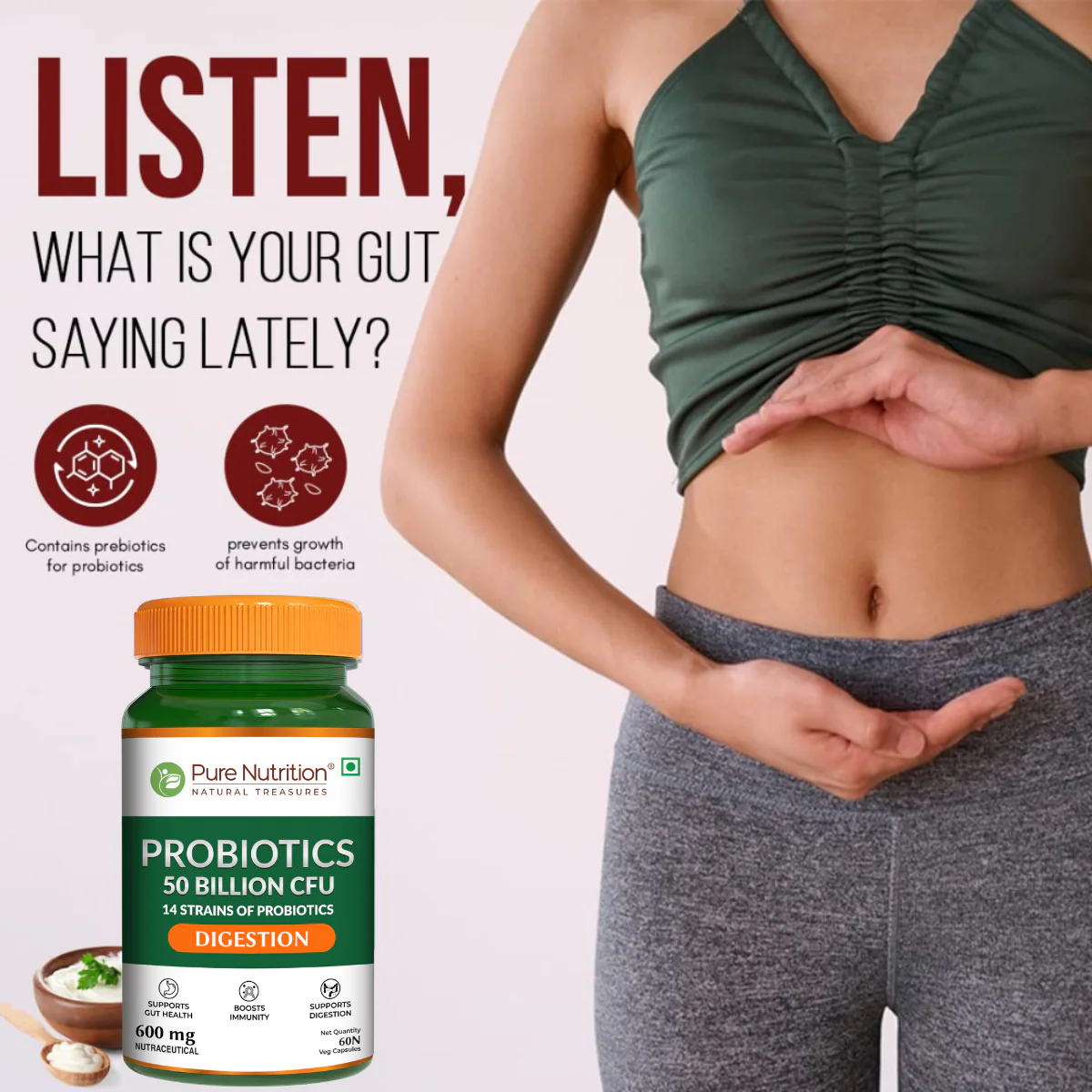 Probiotic – 50 Billion CFU | 14 Strains | 60 Veg Capsules - Image 4