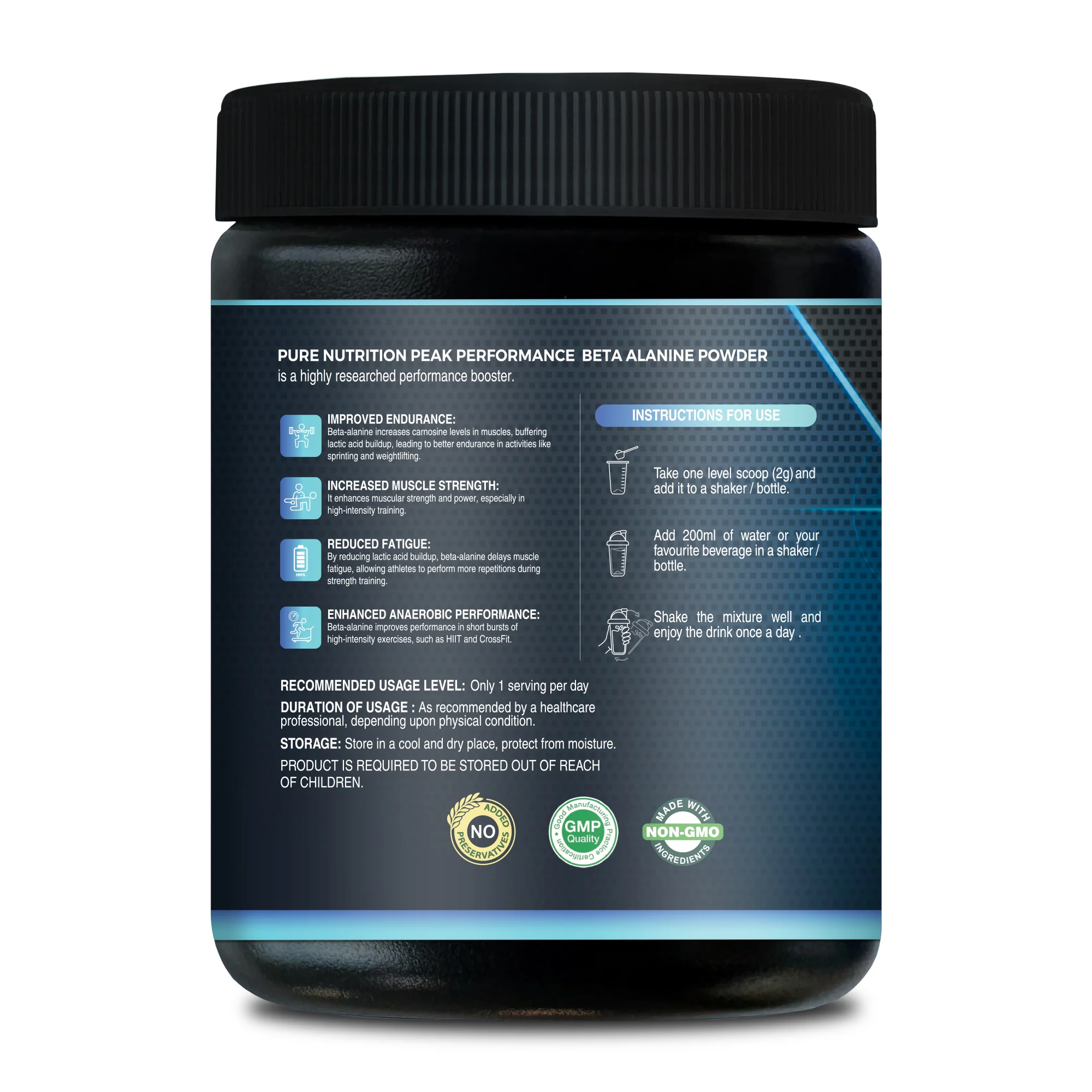 Pure Beta Alanine Powder – 200g Unflavored | Pre-Workout Supplement for Muscle Power - Image 12
