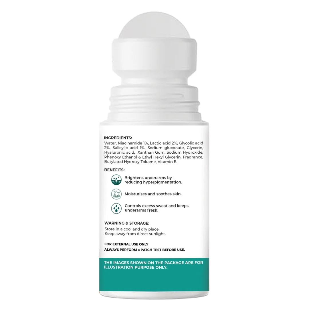 Pure Nutrition 5% AHA-BHA Under Arm Roll On – Aqua Fresh Fragrance (50 ml) - Image 7