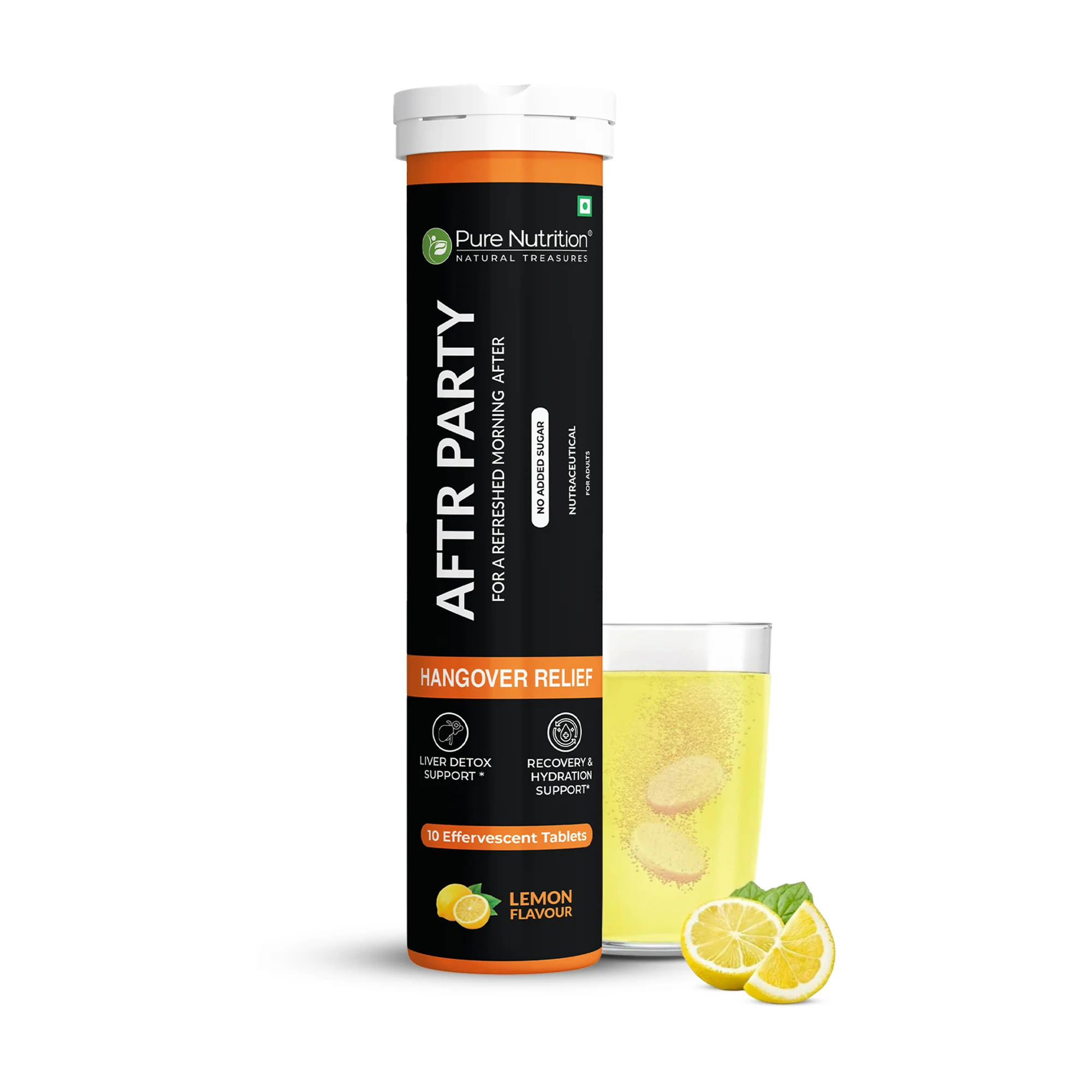 Pure Nutrition AFTR PARTY Effervescent Tablets – Lemon Flavour | 10 Tablets