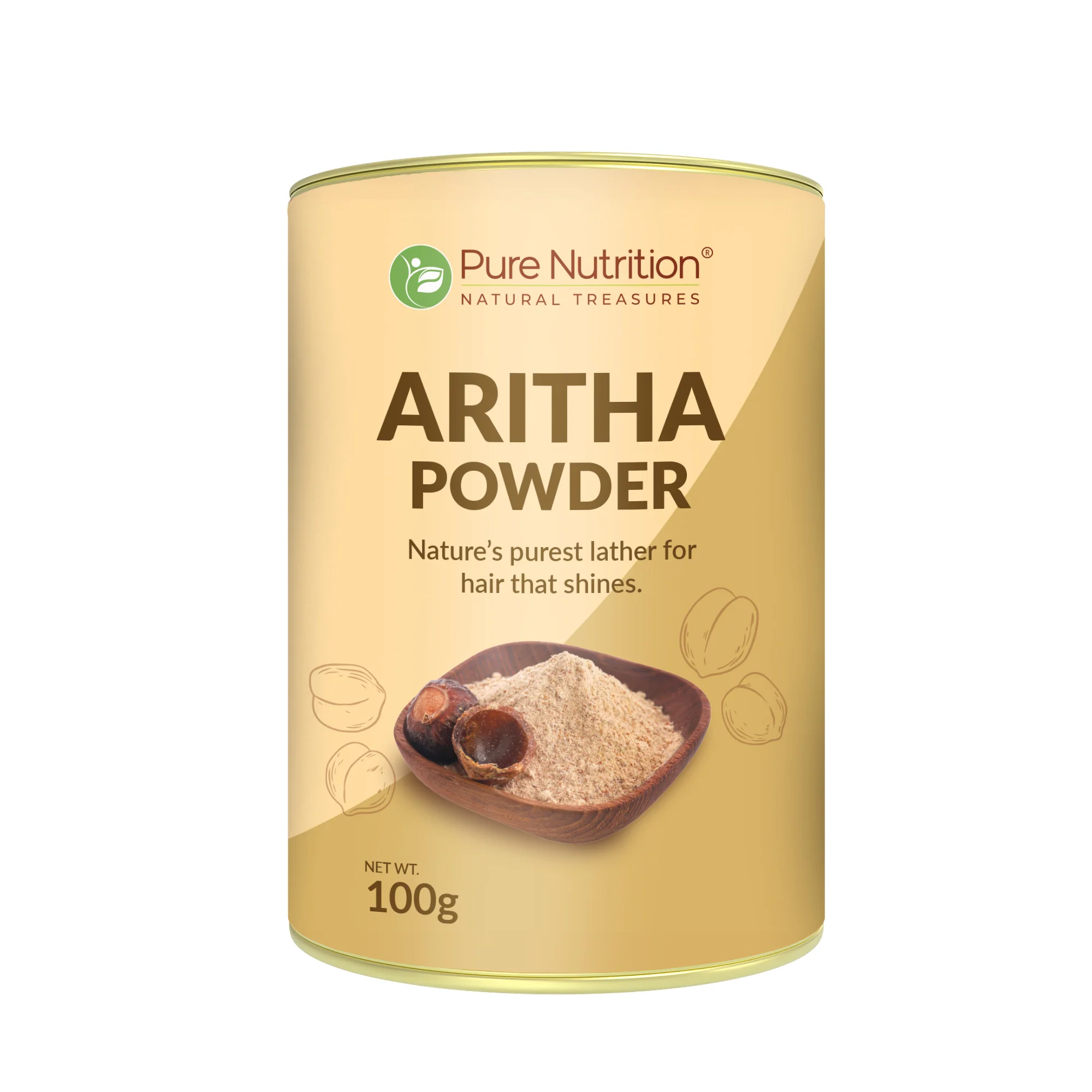 Pure Nutrition Aritha Powder (Sapindus Mukorossi) – Natural Herbal Hair Cleanser