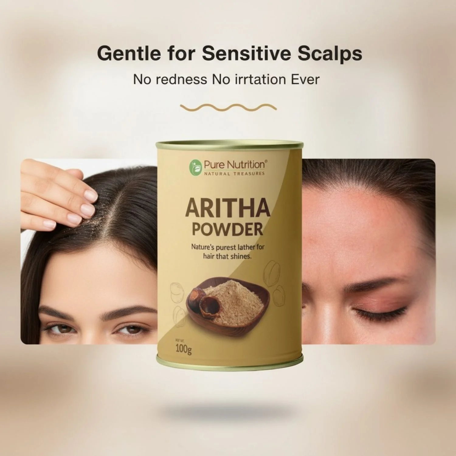 Pure Nutrition Aritha Powder (Sapindus Mukorossi) – Natural Herbal Hair Cleanser - Image 3