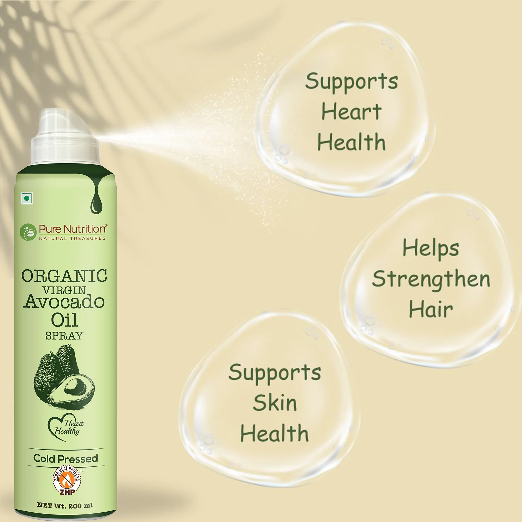 Avocado Oil Cooking Spray - 200ml | 100% Organic, Extra Virgin, Cold Pressed & Natural | 10X Less Oil for Healthy Cooking | Ideal for Salad Dressing, Sautéing, Baking, Frying | Good for Skin - Image 7