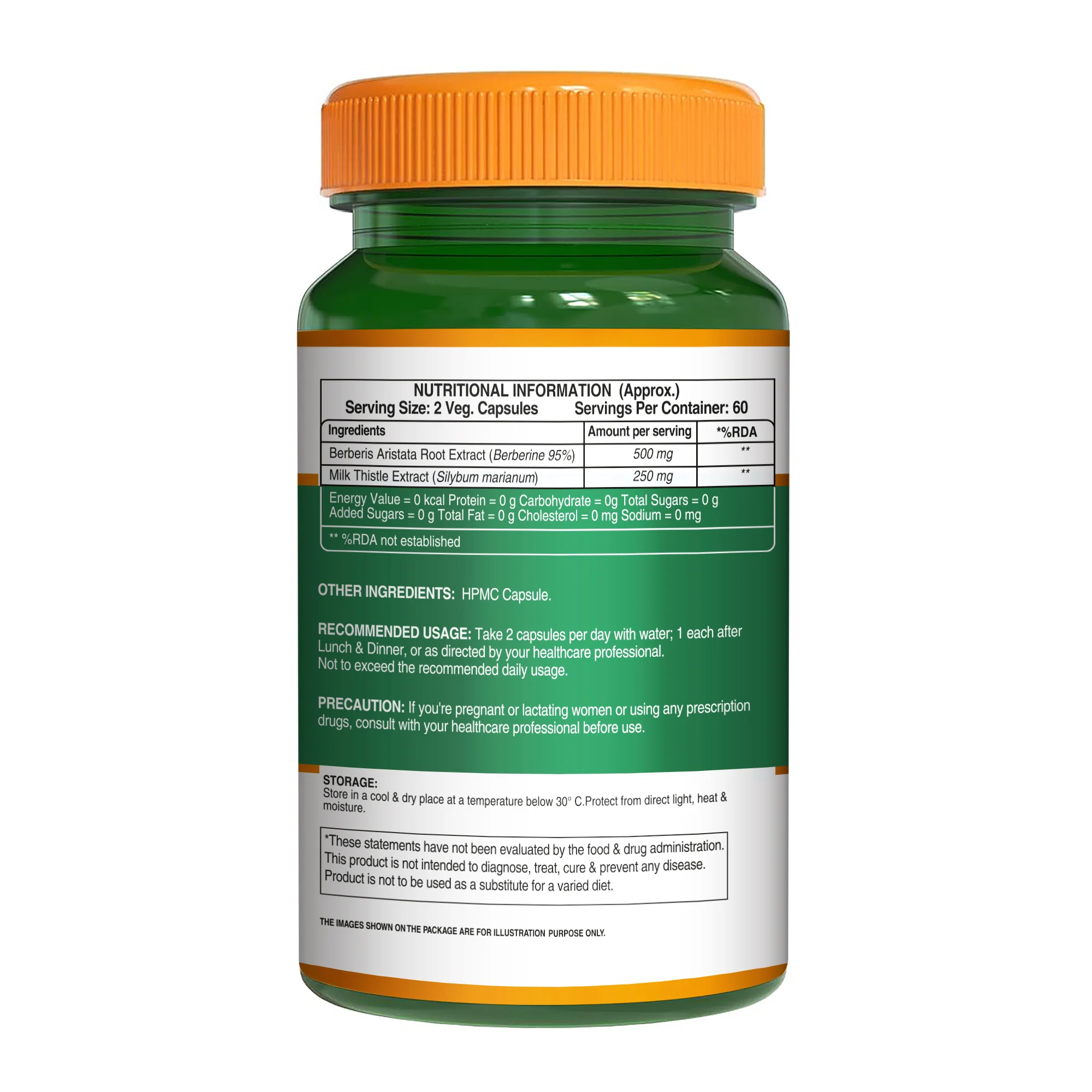 Berberis Aristata (60 Veg Capsules) with Berberine 95% + Milk Thistle - Liver Support, Antioxidant Boost, and Weight Management Supplement - Image 4
