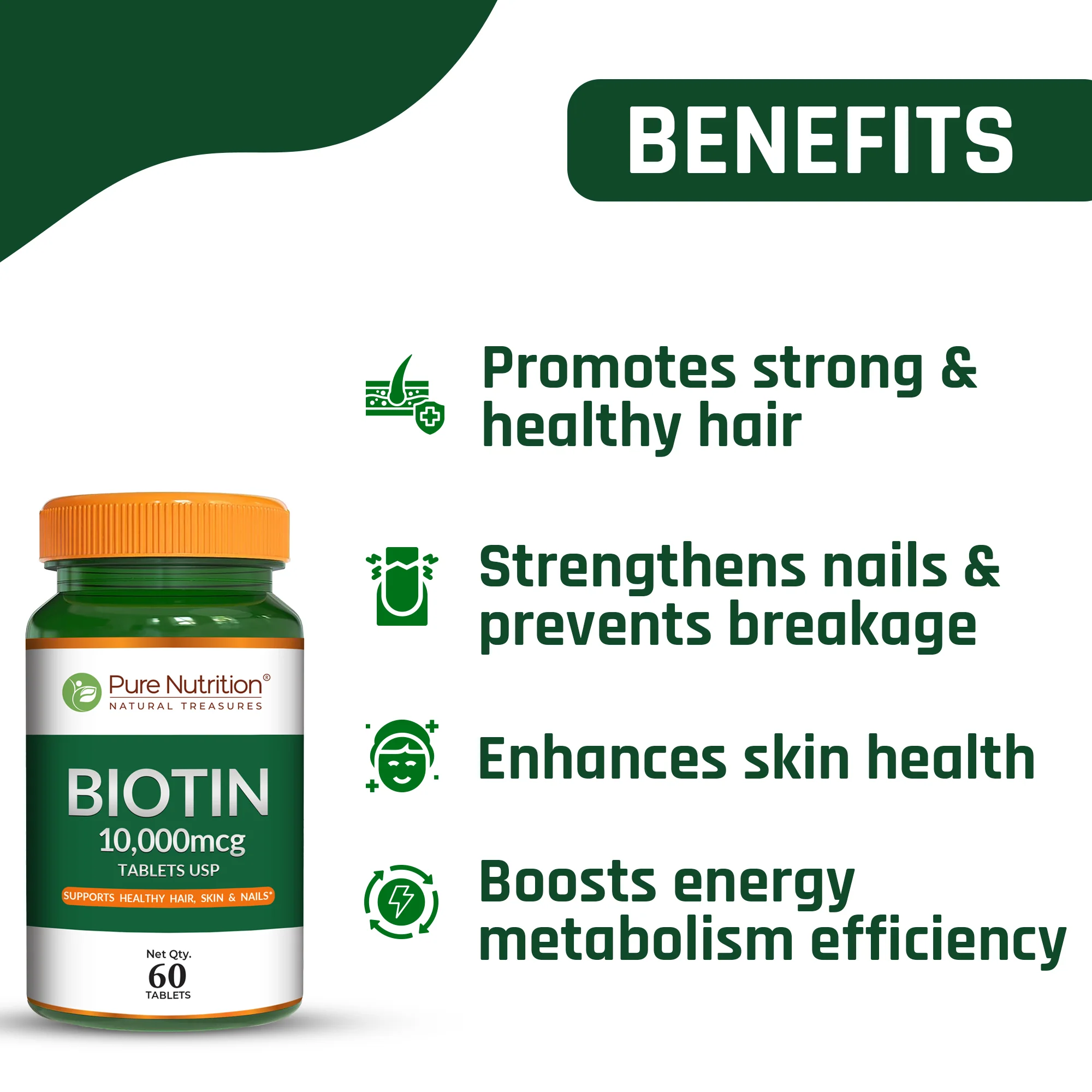 Pure Nutrition Biotin 10,000 mcg | Pharma Grade - Image 7