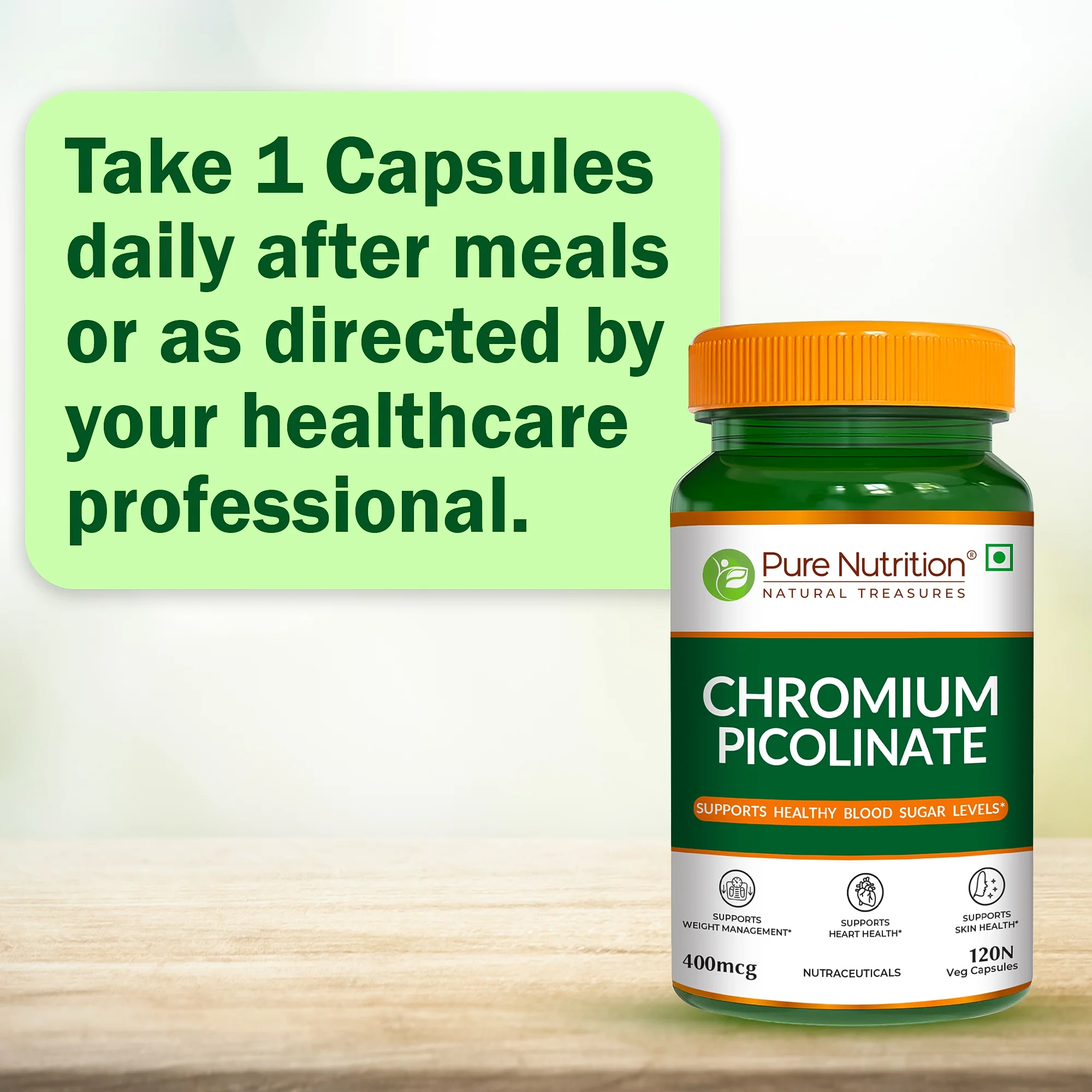 Pure Nutrition Chromium Picolinate – 120 Veg Capsules - Image 5