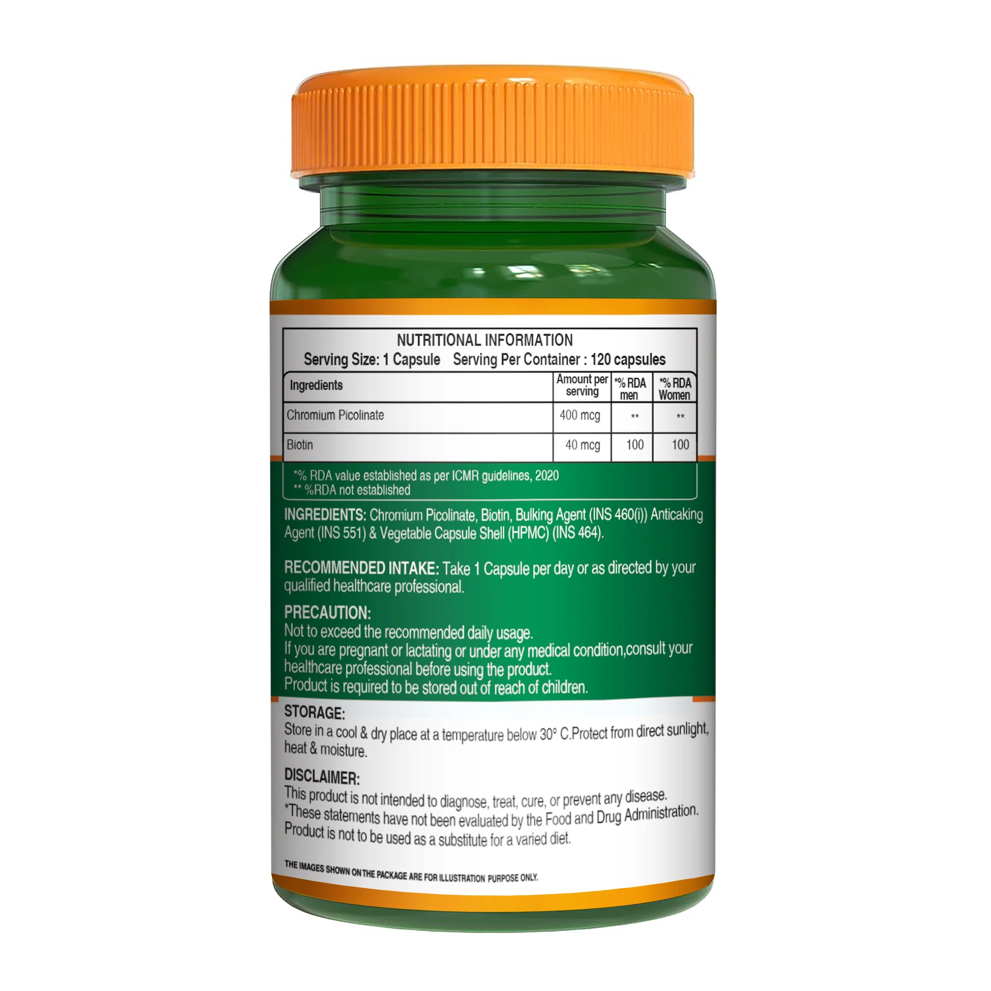 Pure Nutrition Chromium Picolinate – 120 Veg Capsules - Image 7