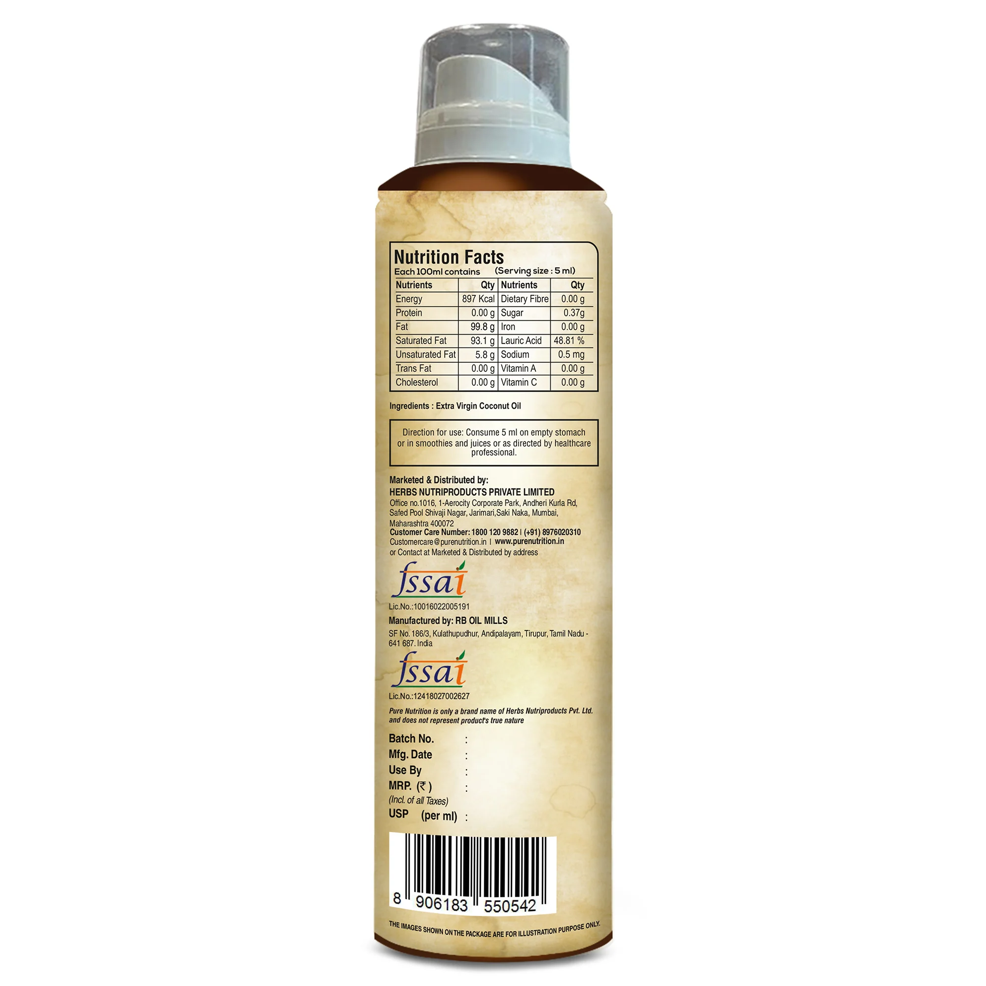 Coconut Oil Cooking Spray 200ml | 100% Organic, Extra Virgin, Cold Pressed | Low Calorie Cooking - Image 6