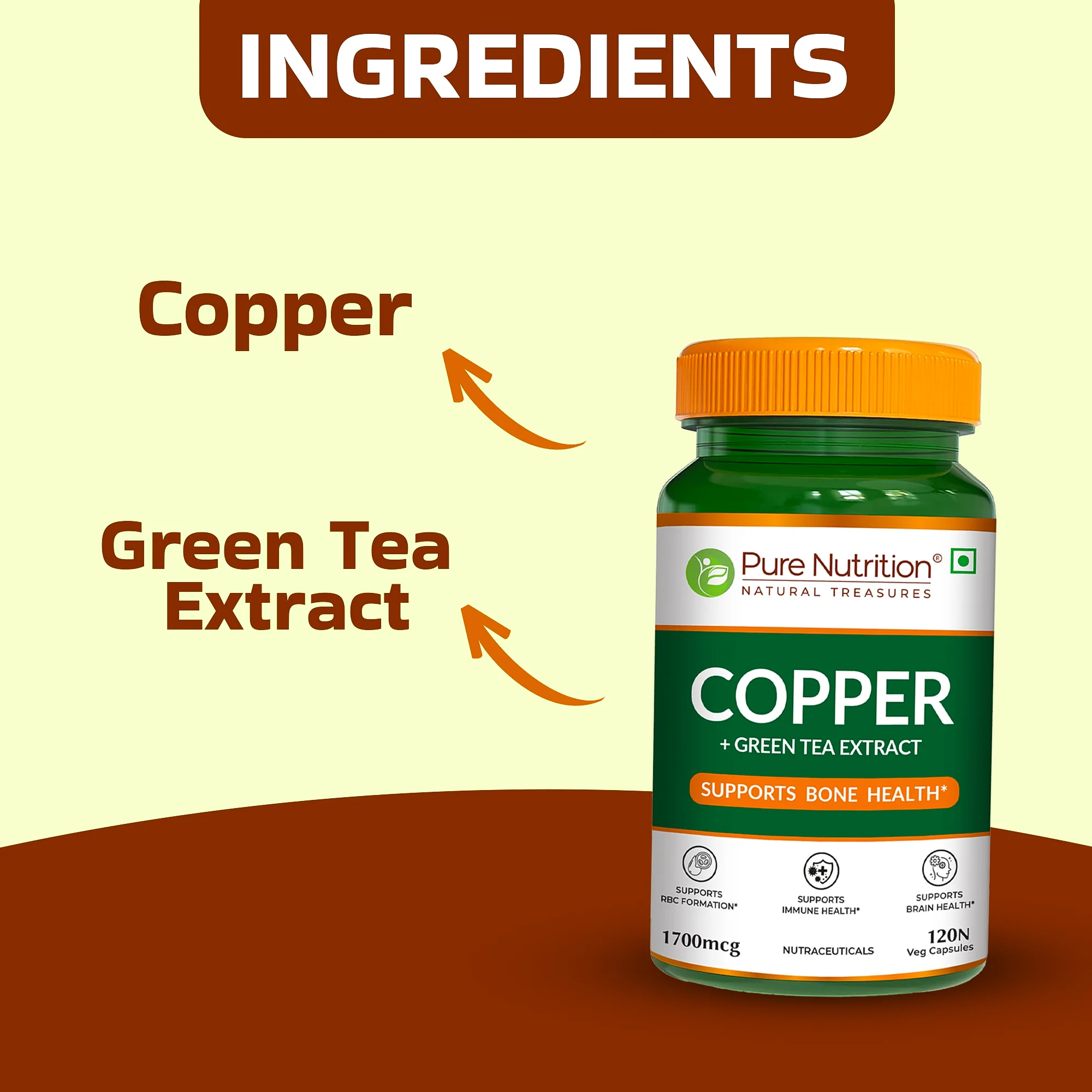 Pure Nutrition Copper Gluconate – 120 Veg Capsules - Image 3
