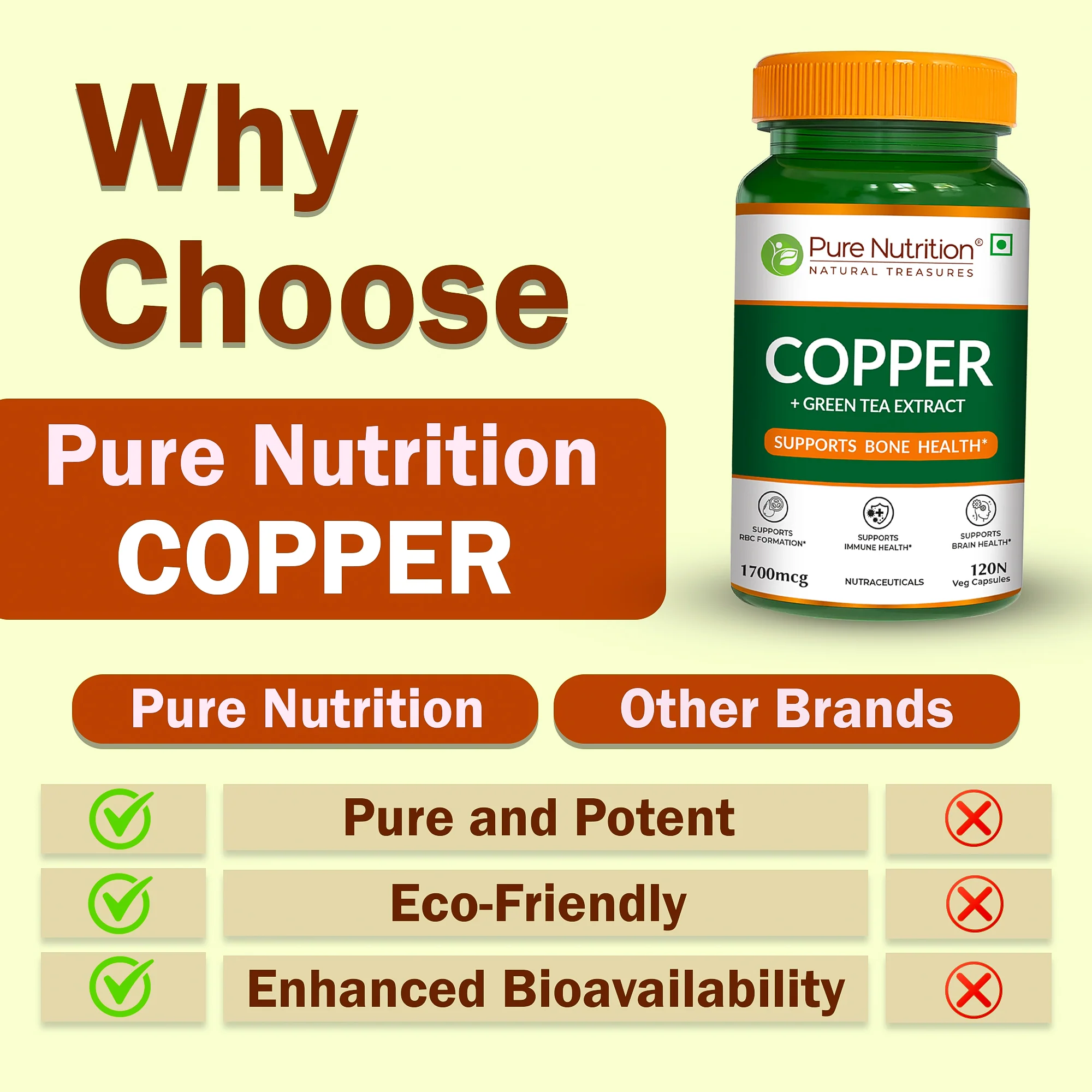 Pure Nutrition Copper Gluconate – 120 Veg Capsules - Image 4