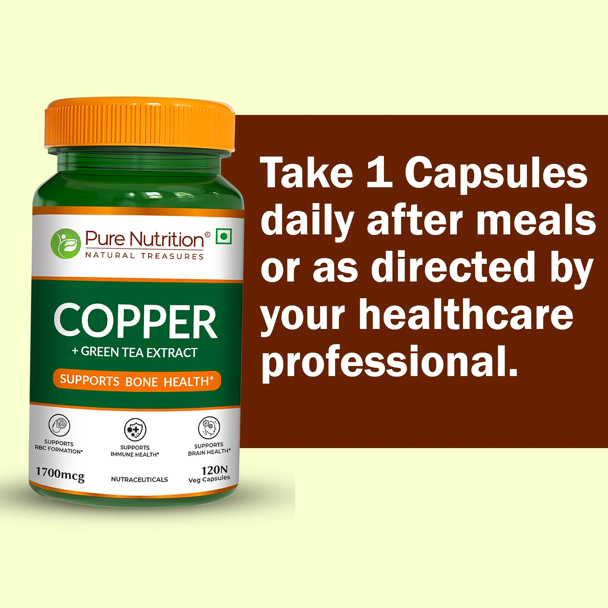 Pure Nutrition Copper Gluconate – 120 Veg Capsules - Image 5