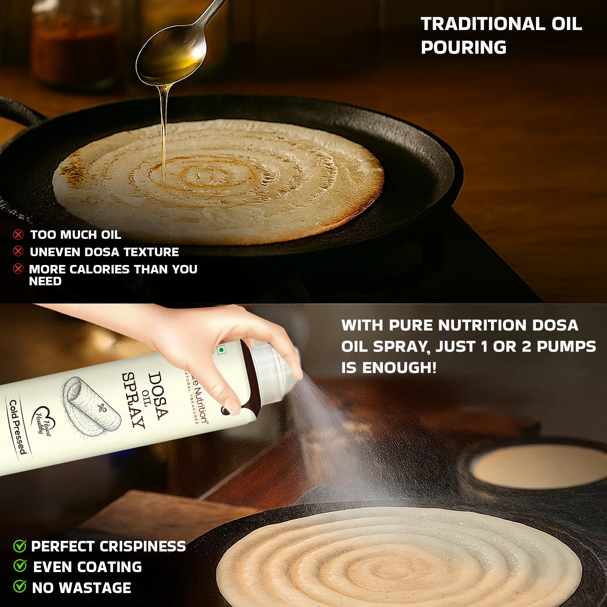 Pure Nutrition Dosa Oil Spray – Cold Pressed Sesame Oil - Image 5