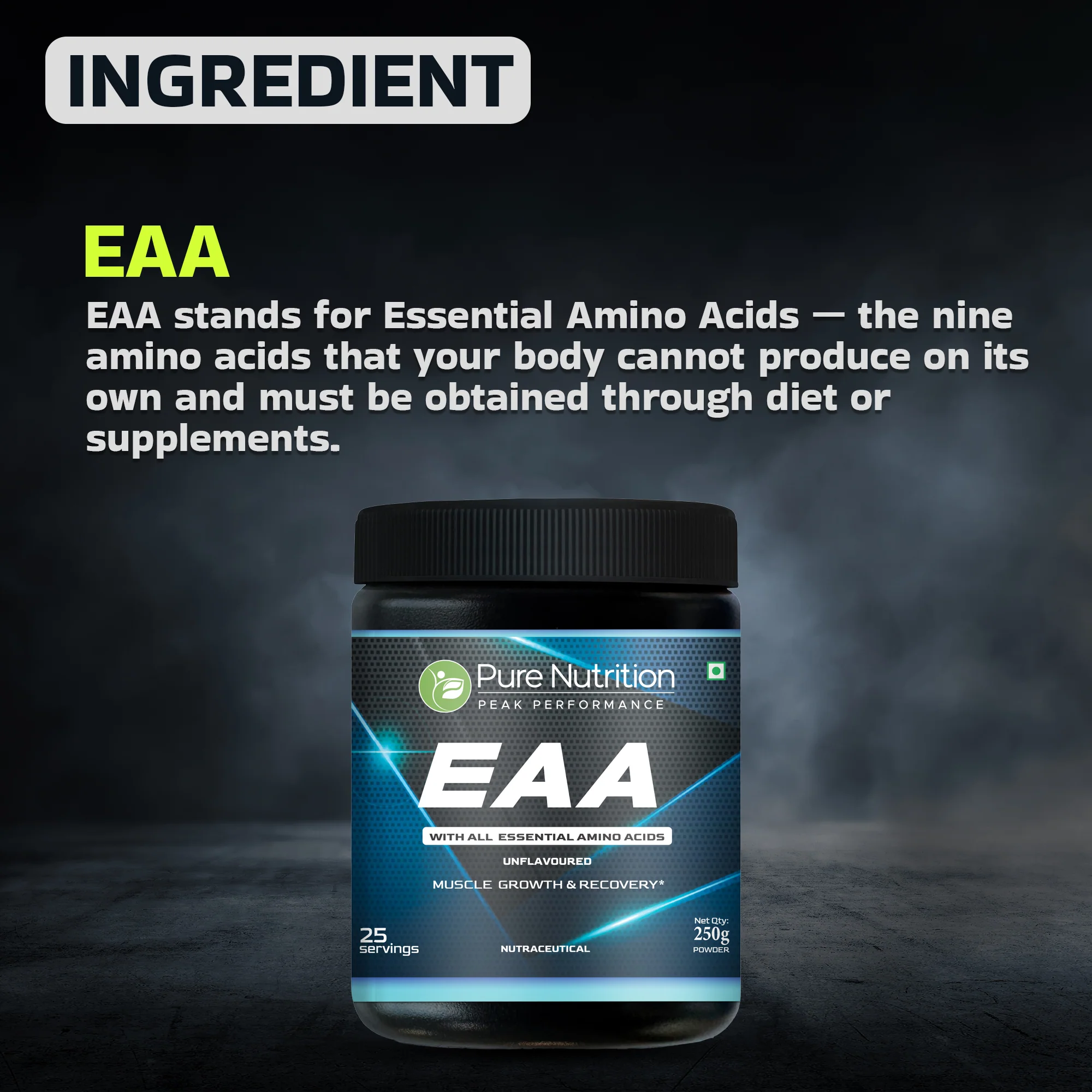 Pure Nutrition EAA Powder | With All 9 Essential Amino Acids | Unflavoured - Image 2