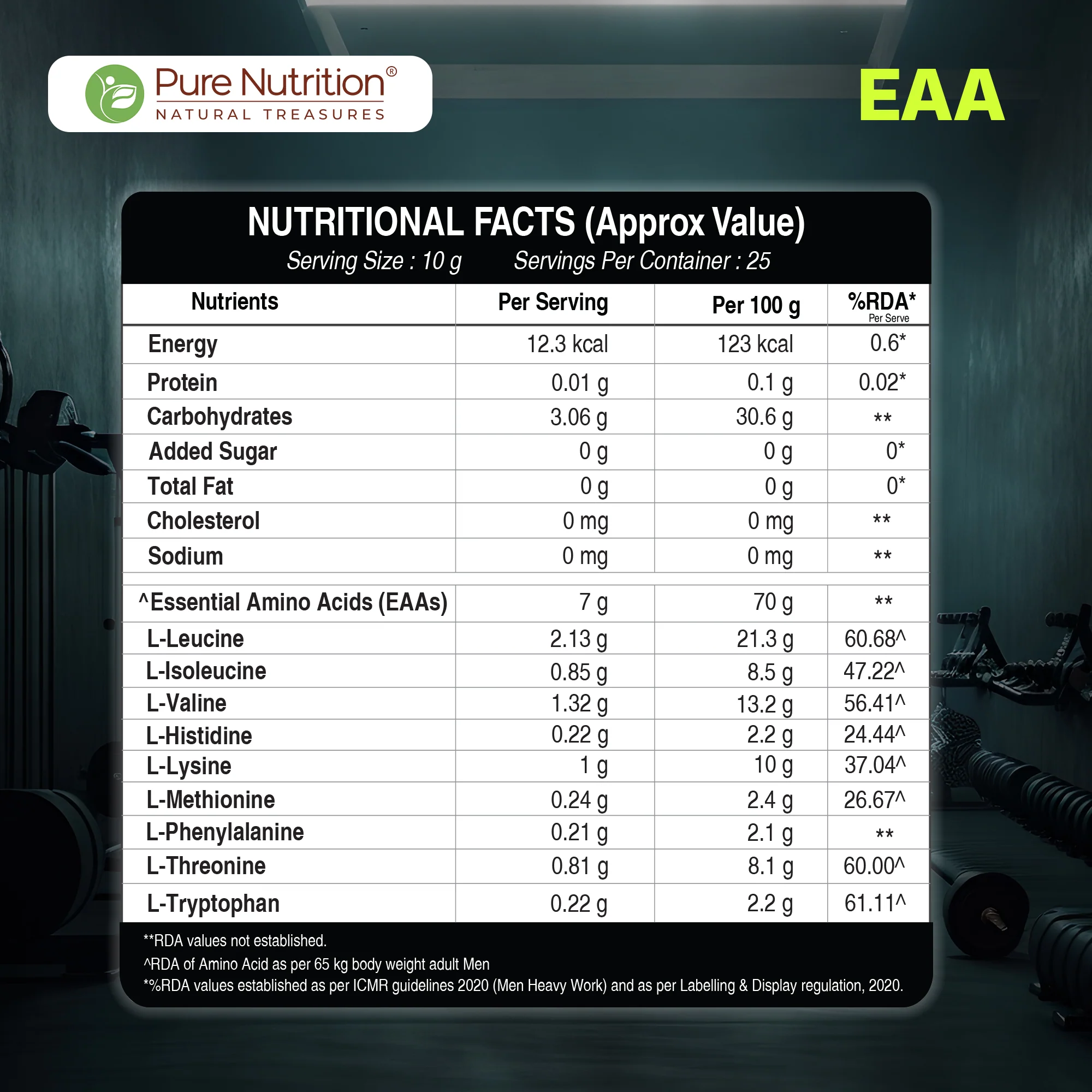 Pure Nutrition EAA Powder | With All 9 Essential Amino Acids | Unflavoured - Image 4