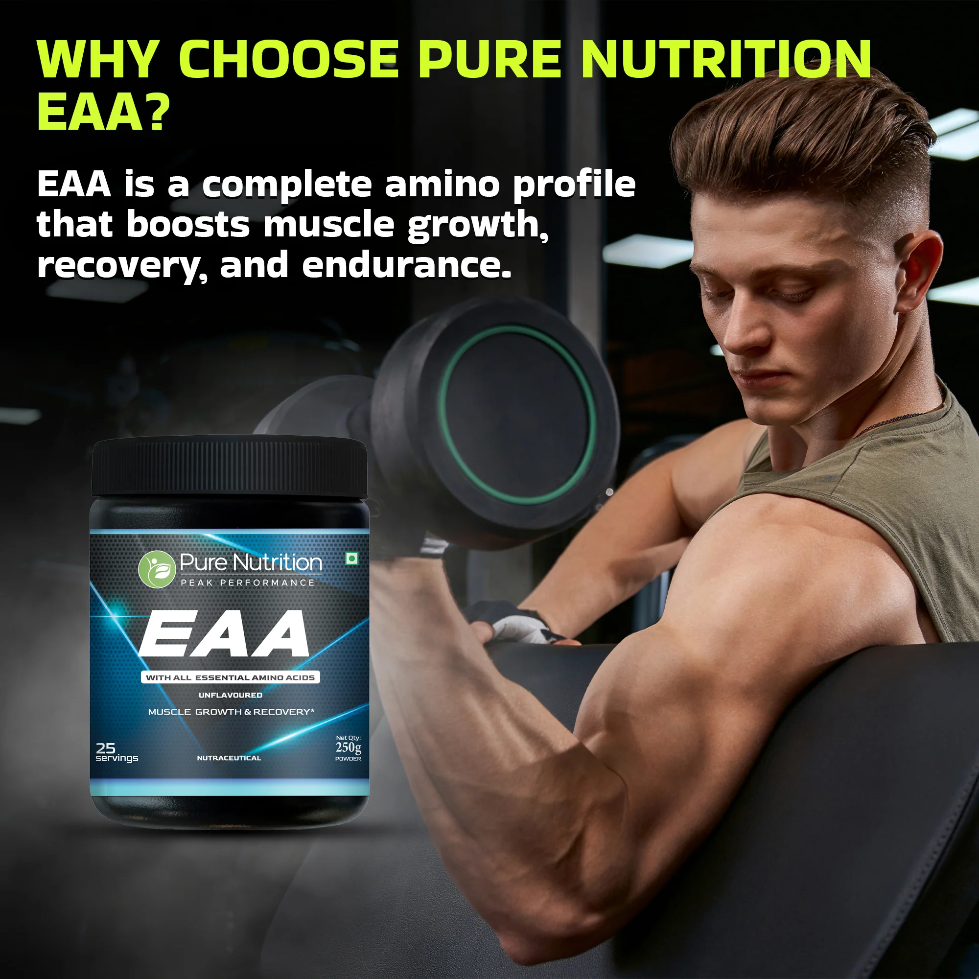 Pure Nutrition EAA Powder | With All 9 Essential Amino Acids | Unflavoured - Image 9