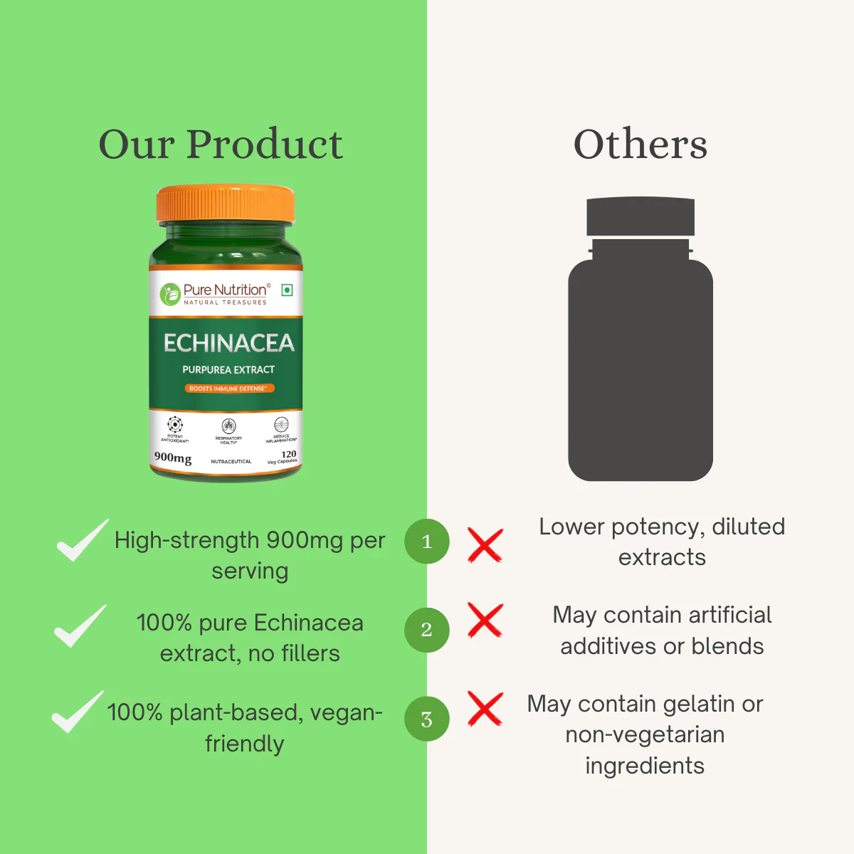Pure Nutrition Echinacea Capsules -120 Capsules | Antioxidant, Immune Booster, and Anti-Inflammatory Support - Image 4