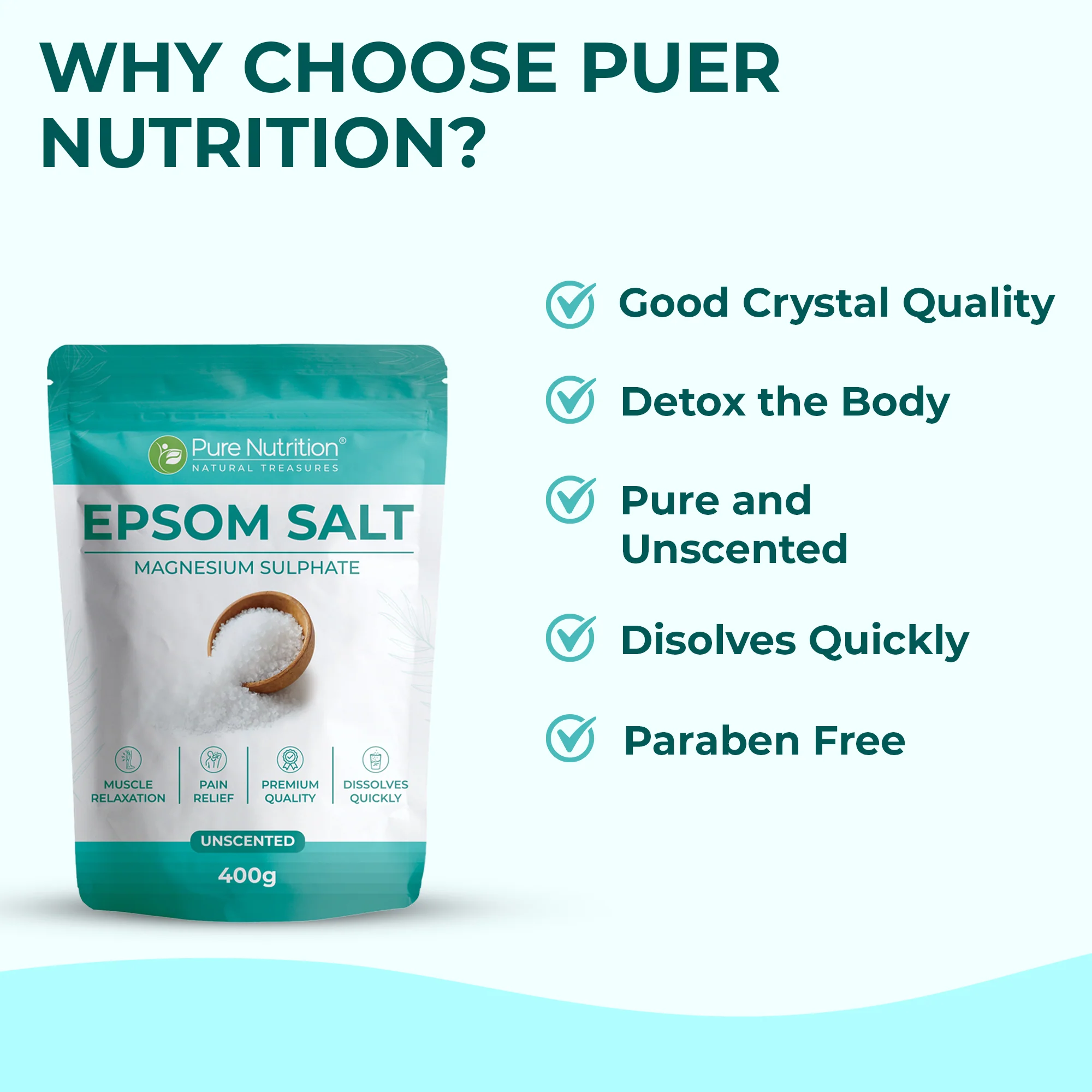 Pure Nutrition Epsom Salt – 100% Magnesium Sulphate, Unscented - Image 5