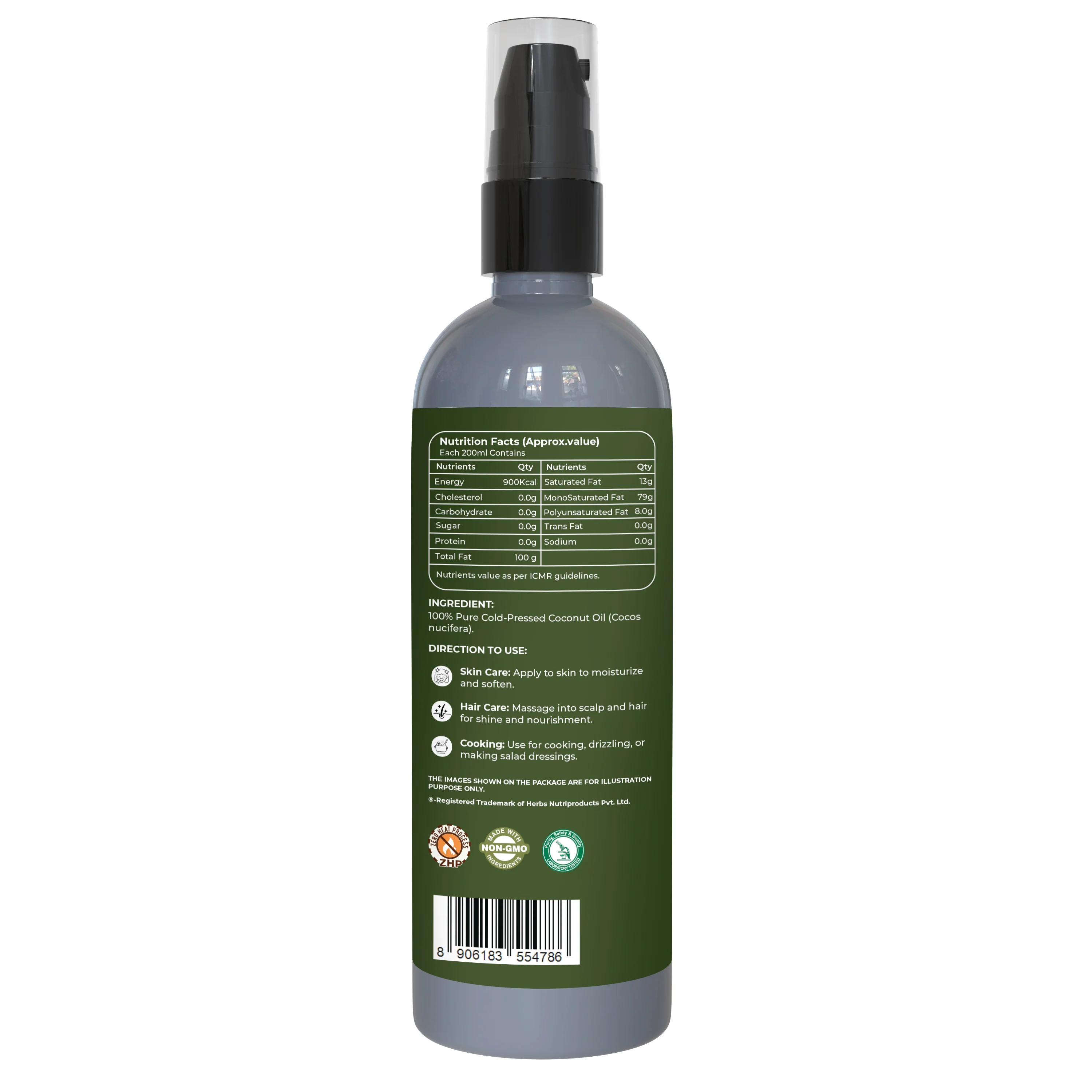 Pure Nutrition Extra Virgin Cold Pressed Olive Oil 200ml | 100% Pure | Multipurpose Use - Image 2