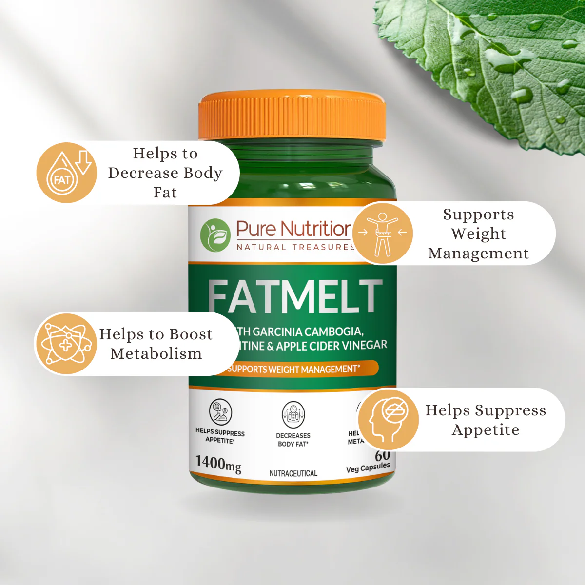 FATMELT with Garcinia Cambogia, L-Carnitine, and Apple Cider Vinegar - 60 Capsules - Image 3