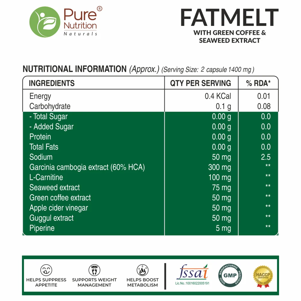 FATMELT with Garcinia Cambogia, L-Carnitine, and Apple Cider Vinegar - 60 Capsules - Image 6