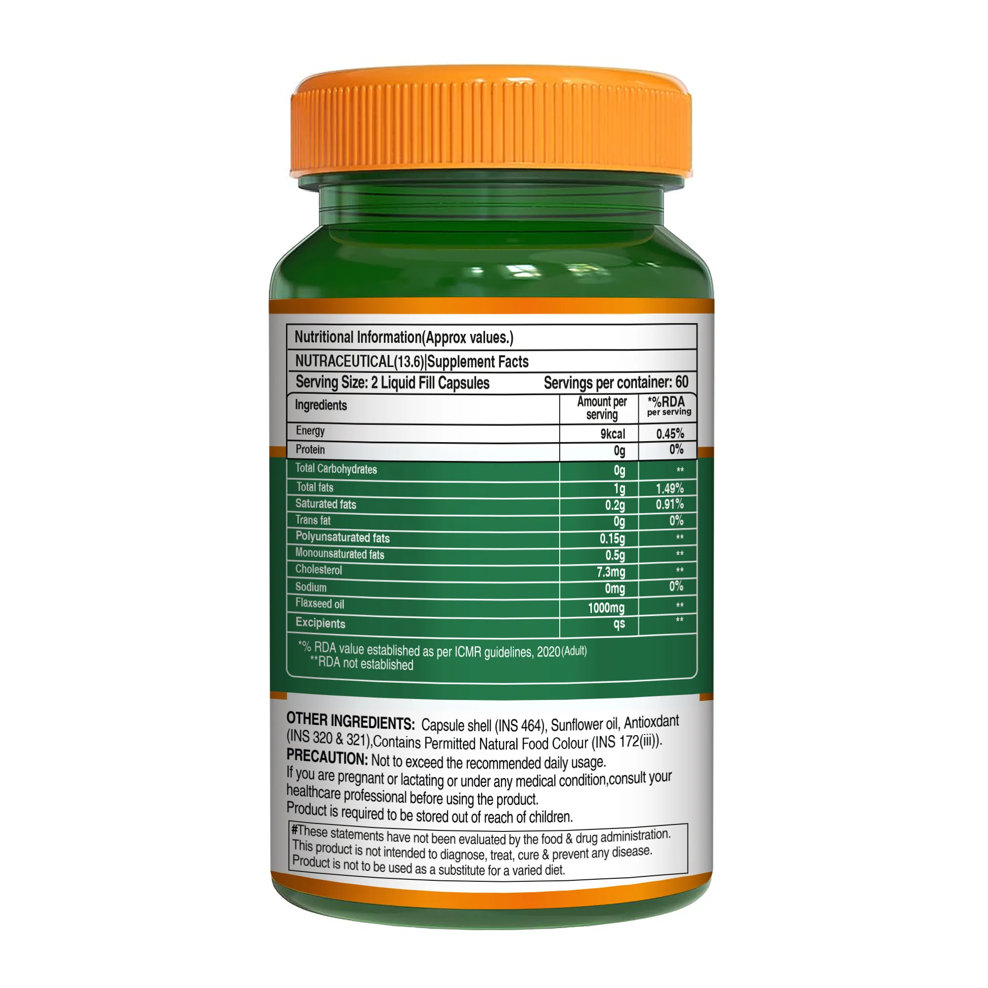 Flaxseed Oil Capsules | 1000mg | Rich in Omega-3 Fatty Acids | Supports Heart, Skin & Brain Health | 120 Liquid-Filled Capsules - Image 4