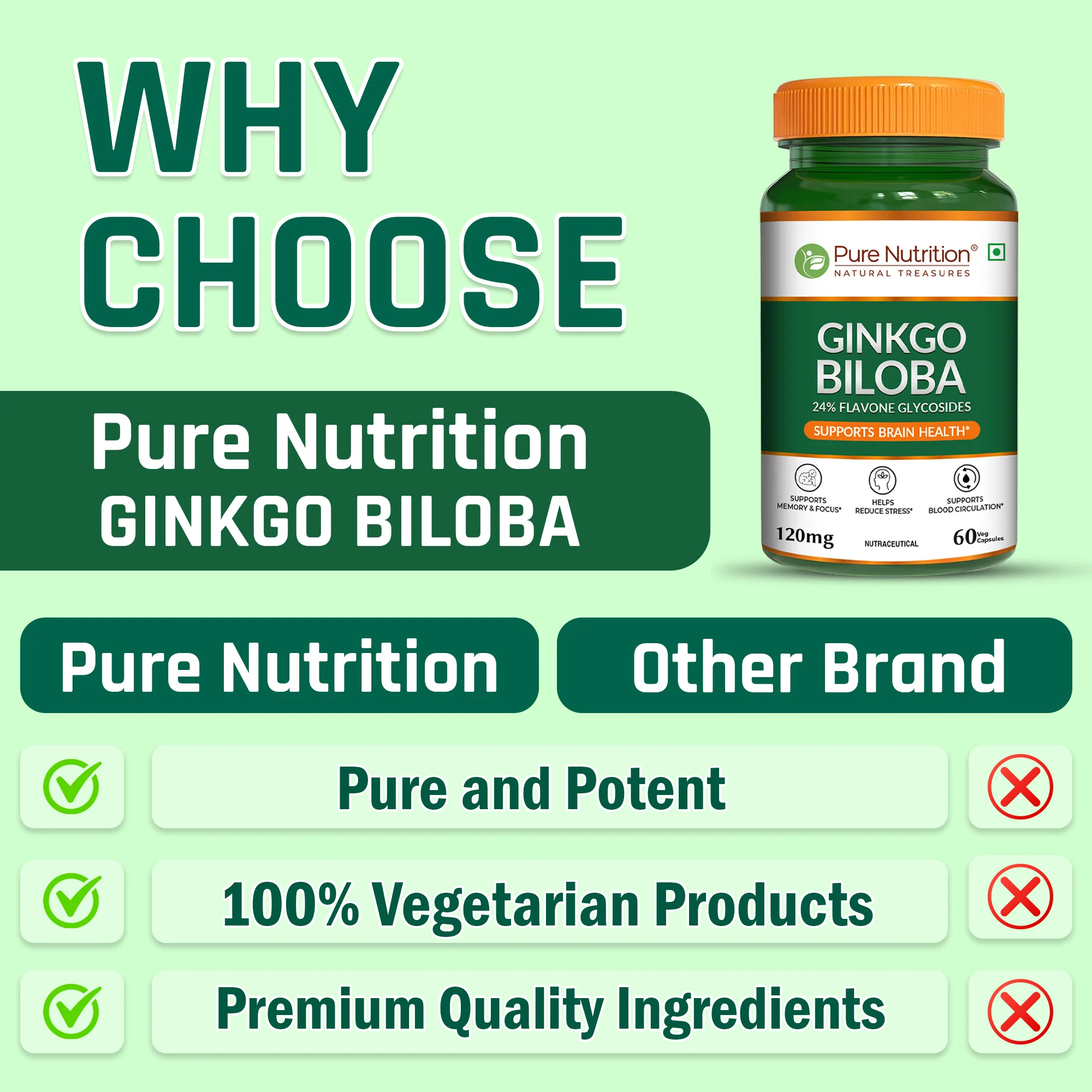 Pure Nutrition Ginkgo Biloba 120mg - Image 3