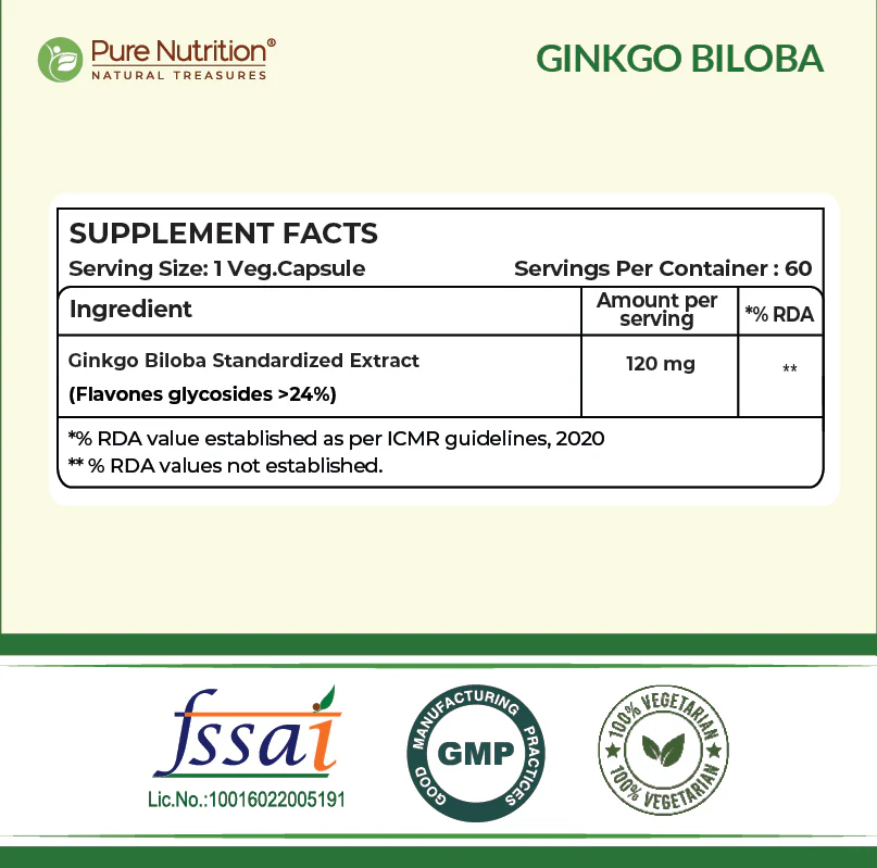 Pure Nutrition Ginkgo Biloba 120mg - Image 7