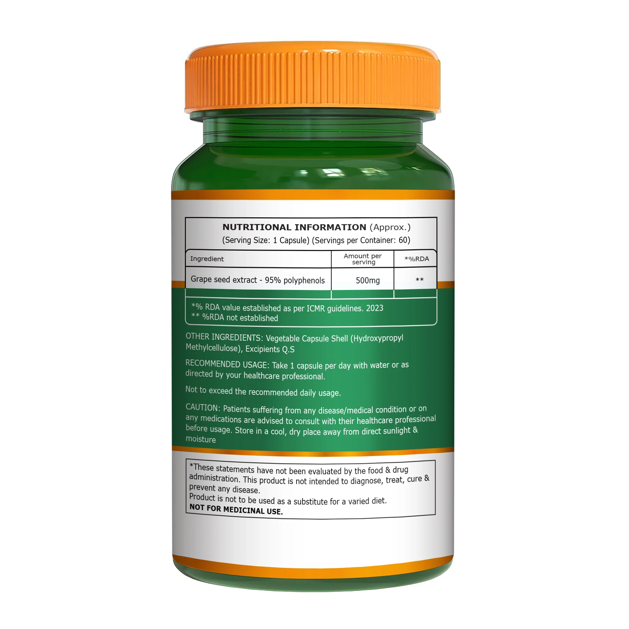 Pure Nutrition Grape Seed Extract 500 mg | 95% Polyphenols - Image 2
