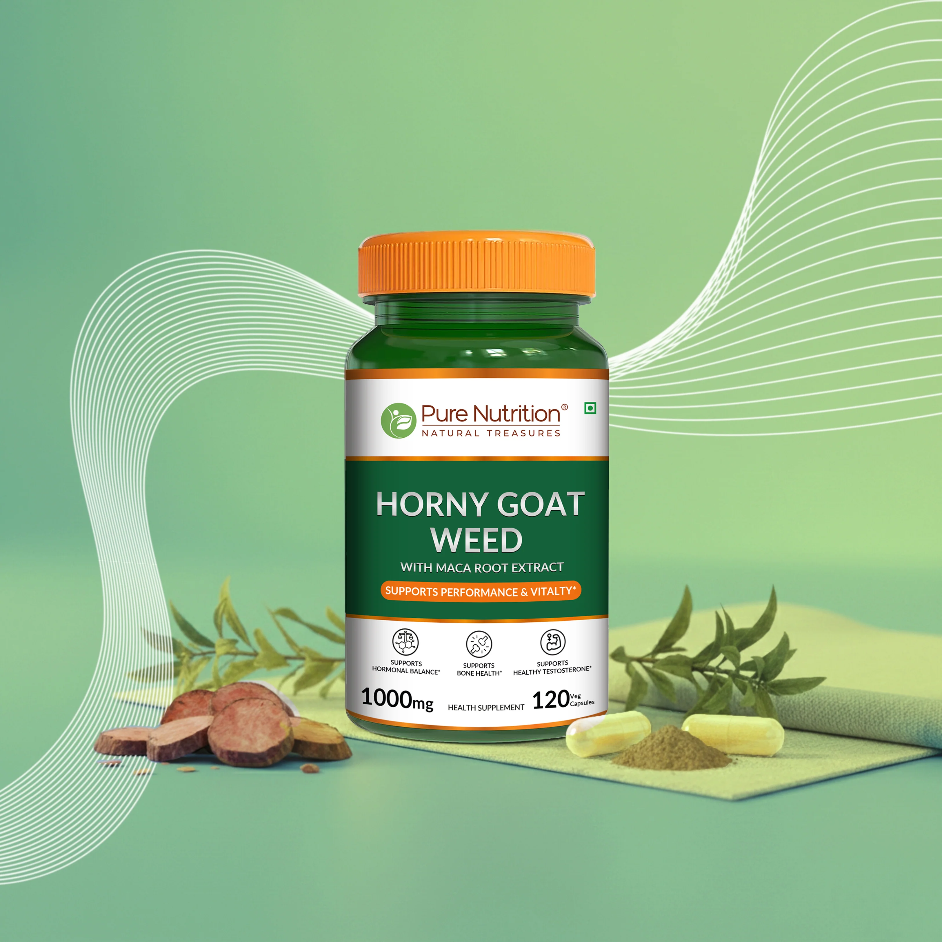 Pure Nutrition Horny Goat Weed with Maca Root Extract – 120 Veg Capsules - Image 6