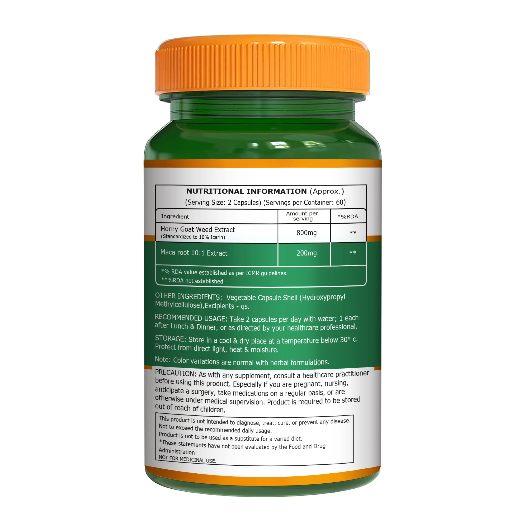 Pure Nutrition Horny Goat Weed with Maca Root Extract – 120 Veg Capsules - Image 7