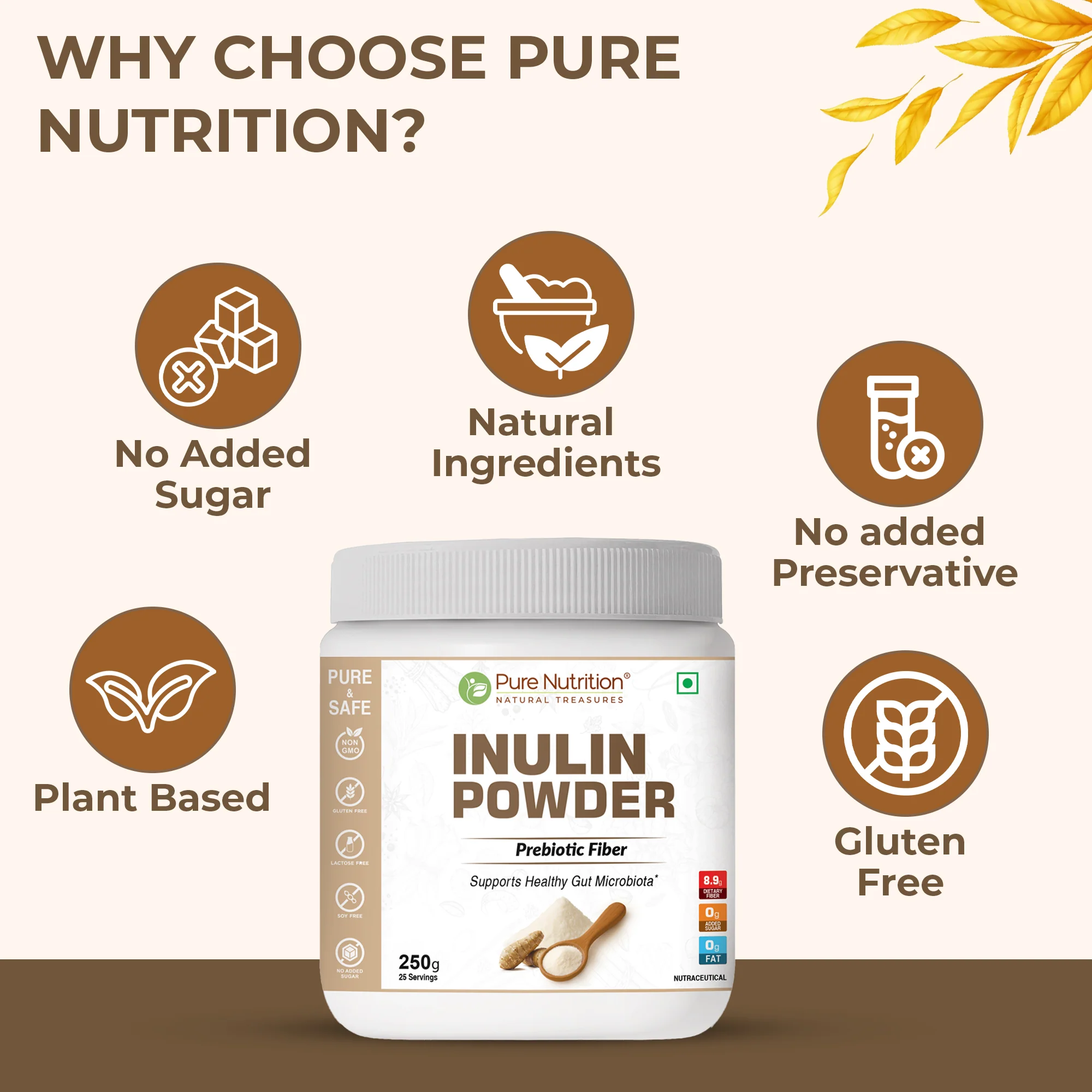 Pure Nutrition Inulin Powder – Prebiotic Fiber – 250g - Image 4