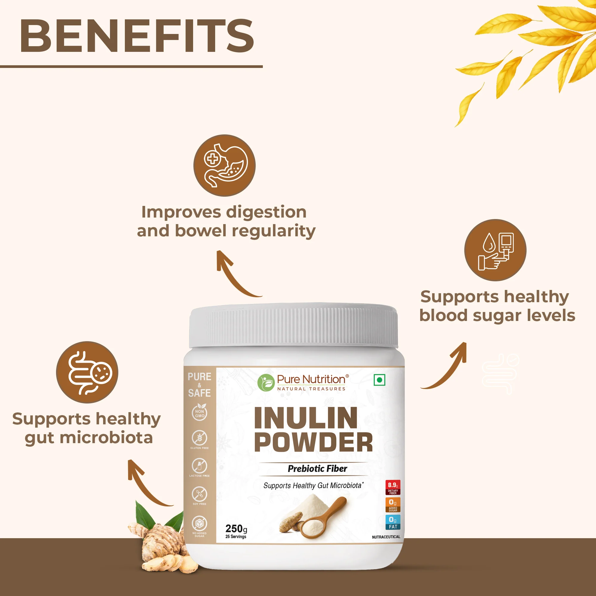 Pure Nutrition Inulin Powder – Prebiotic Fiber – 250g - Image 8