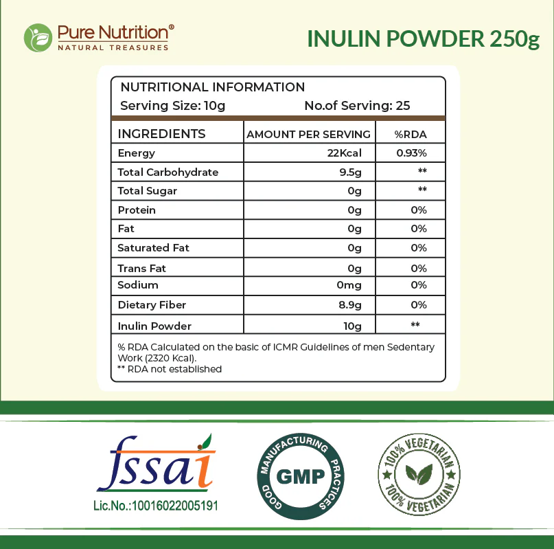 Pure Nutrition Inulin Powder – Prebiotic Fiber – 250g - Image 9