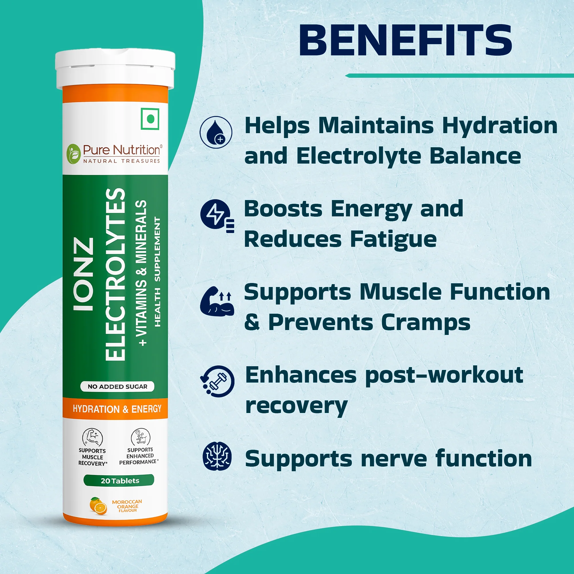 Pure Nutrition IONZ Electrolytes + Vitamins & Minerals – Moroccan Orange Flavour - Image 5