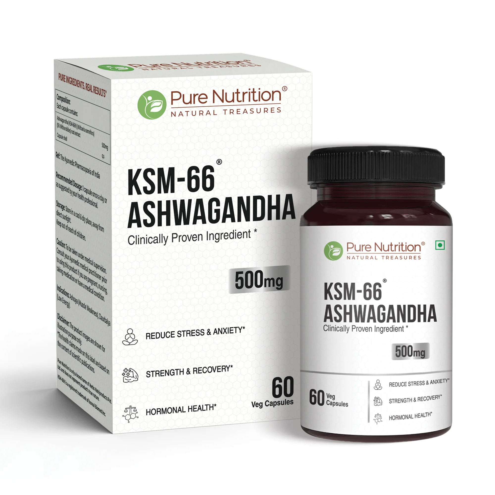 Pure Nutrition KSM-66 Ashwagandha 500mg | Standardized Root Extract - Image 2
