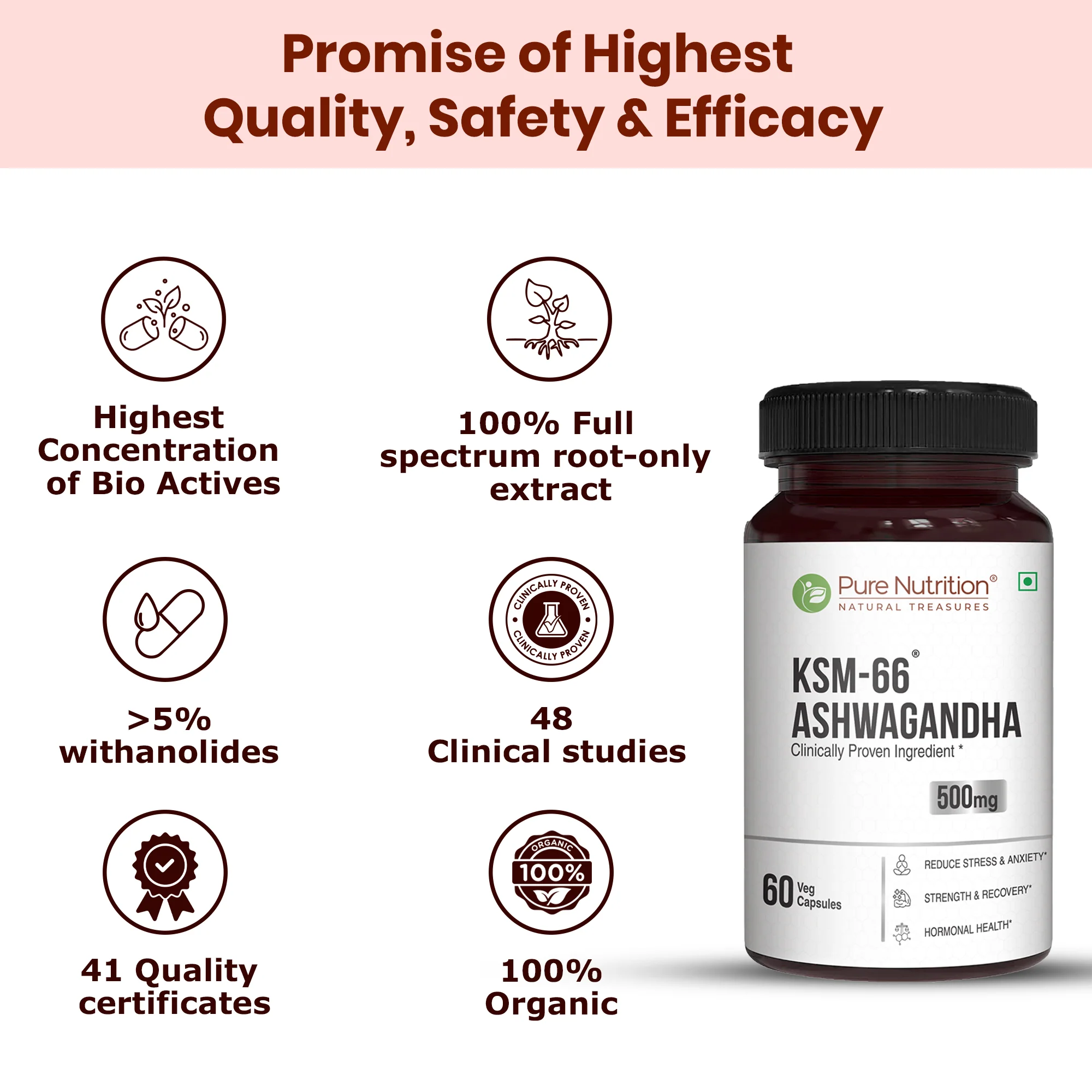 Pure Nutrition KSM-66 Ashwagandha 500mg | Standardized Root Extract - Image 8