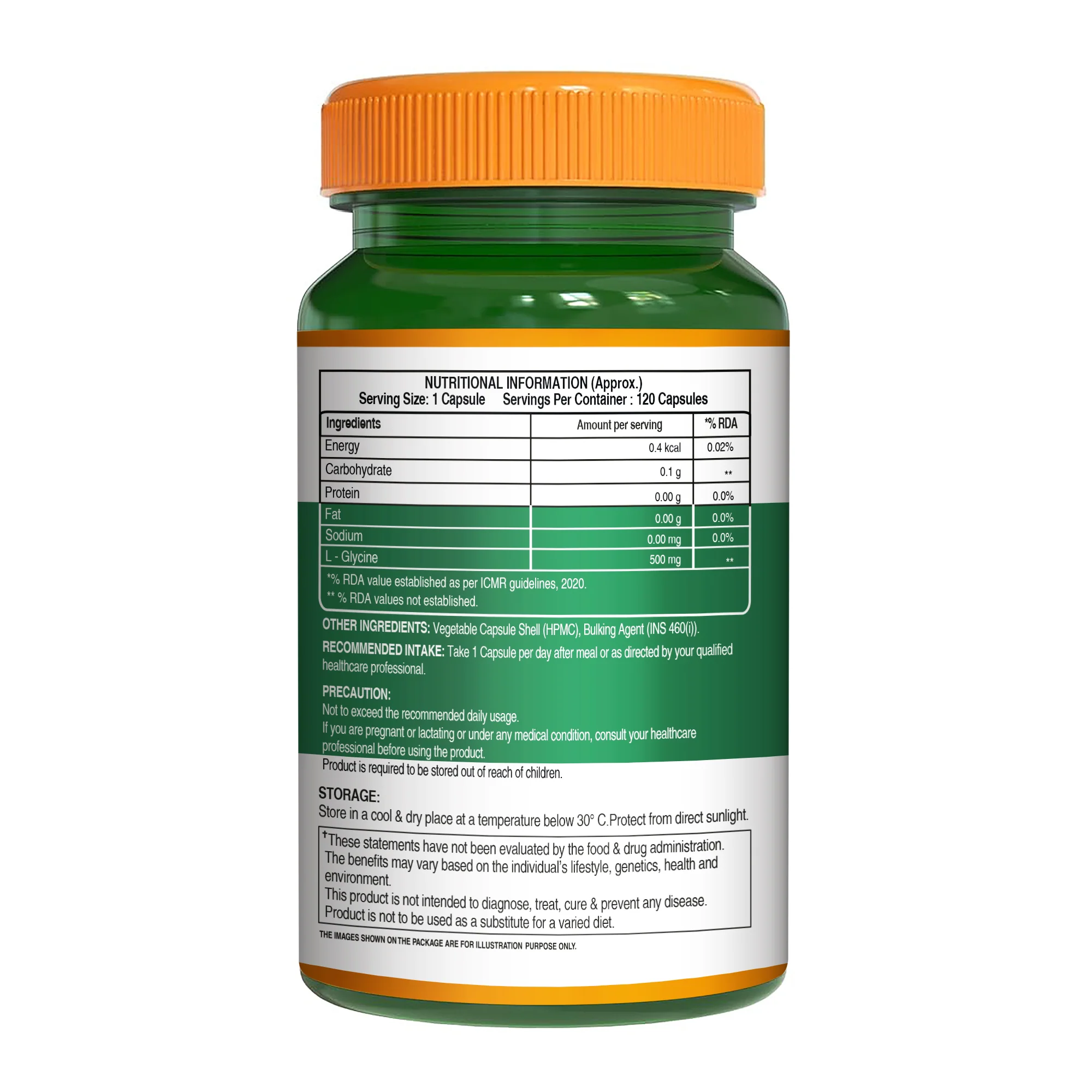 Pure Nutrition L-Glycine | 500 mg | 120 Veg Capsules - Image 7