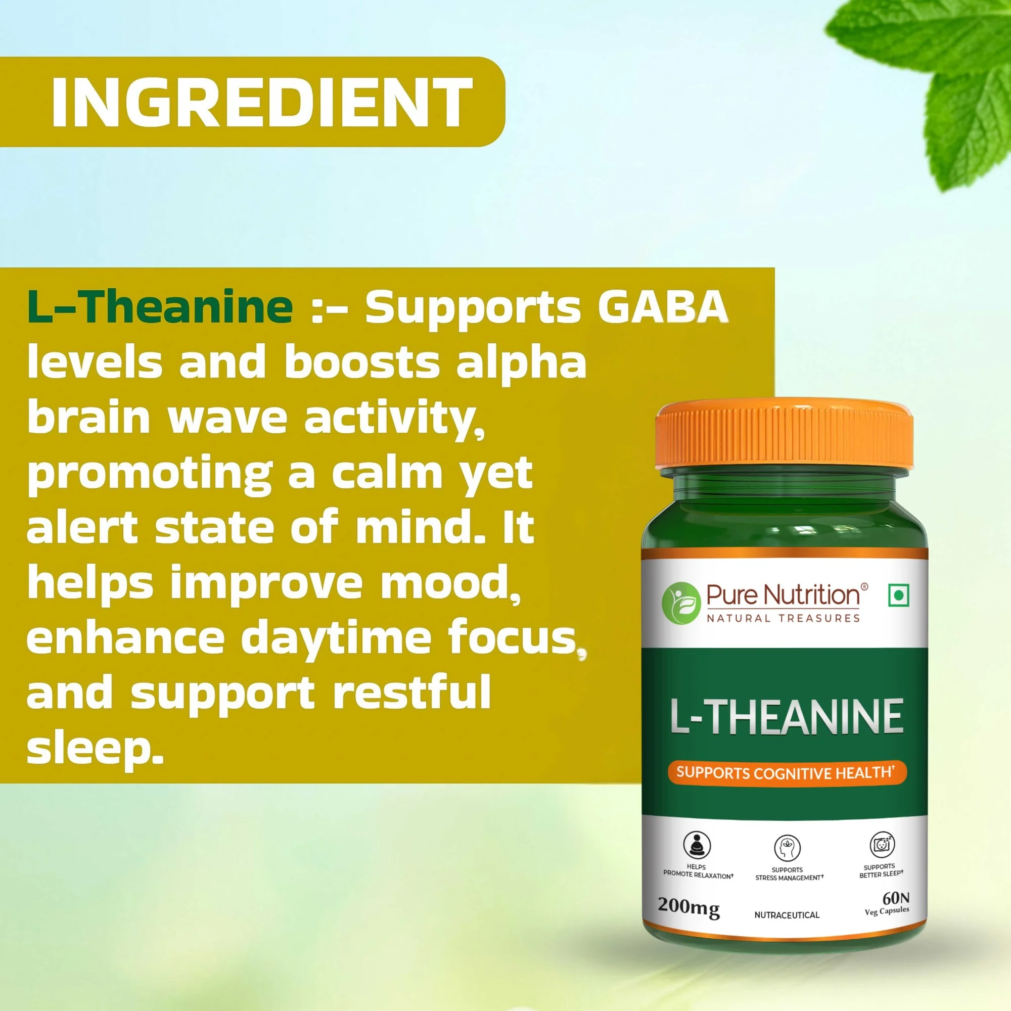 Pure Nutrition L-Theanine Capsules 200mg - Image 3