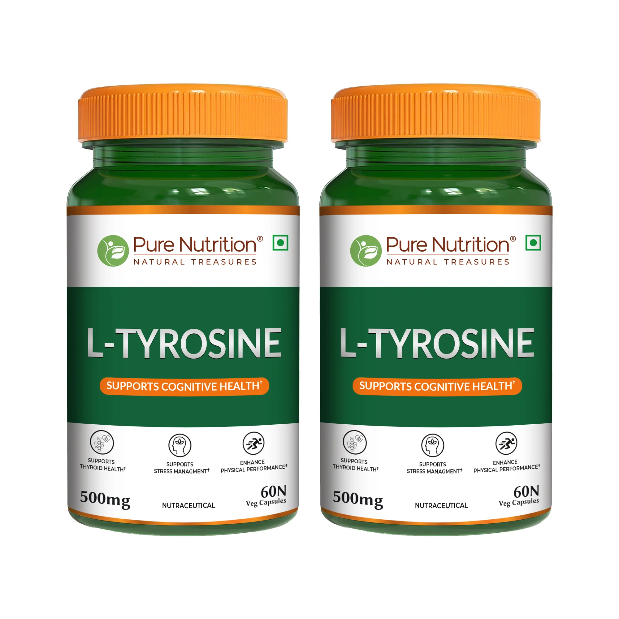 Pure Nutrition L-Tyrosine 500 mg Veg Capsules - Image 8