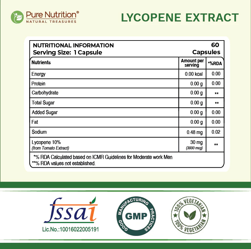 Pure Nutrition Lycopene Extract | 3000 mcg | 60 Veg Capsules - Image 7