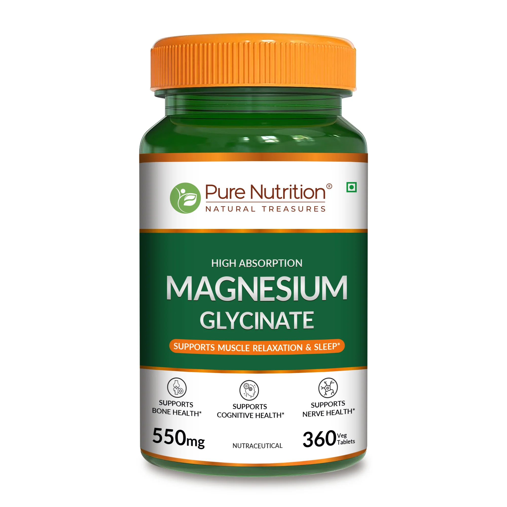Pure Nutrition Magnesium Glycinate 550 mg| High Absorption Magnesium - Image 4