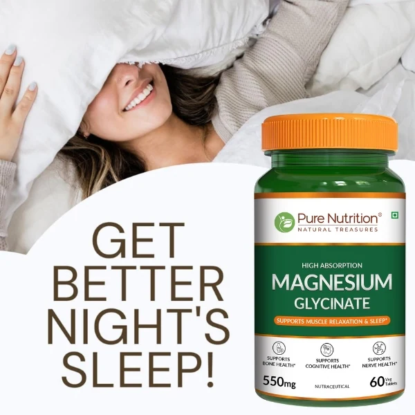 Pure Nutrition Magnesium Glycinate 550 mg| High Absorption Magnesium - Image 5