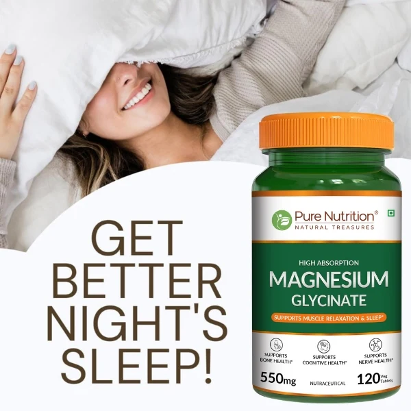 Pure Nutrition Magnesium Glycinate 550 mg| High Absorption Magnesium - Image 6