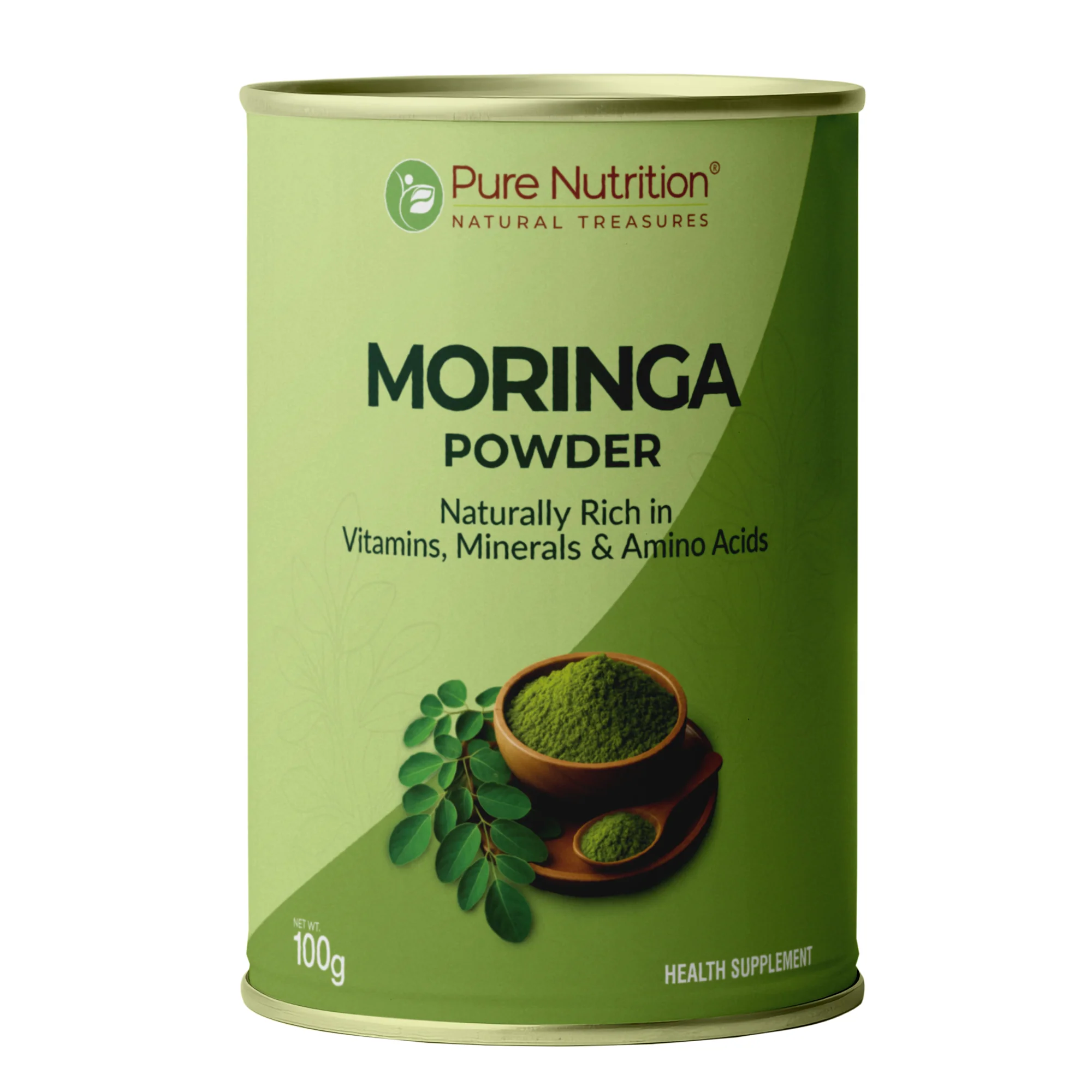 Pure Nutrition Moringa Powder – Naturally Rich in Vitamins, Minerals & Amino Acids (100g)