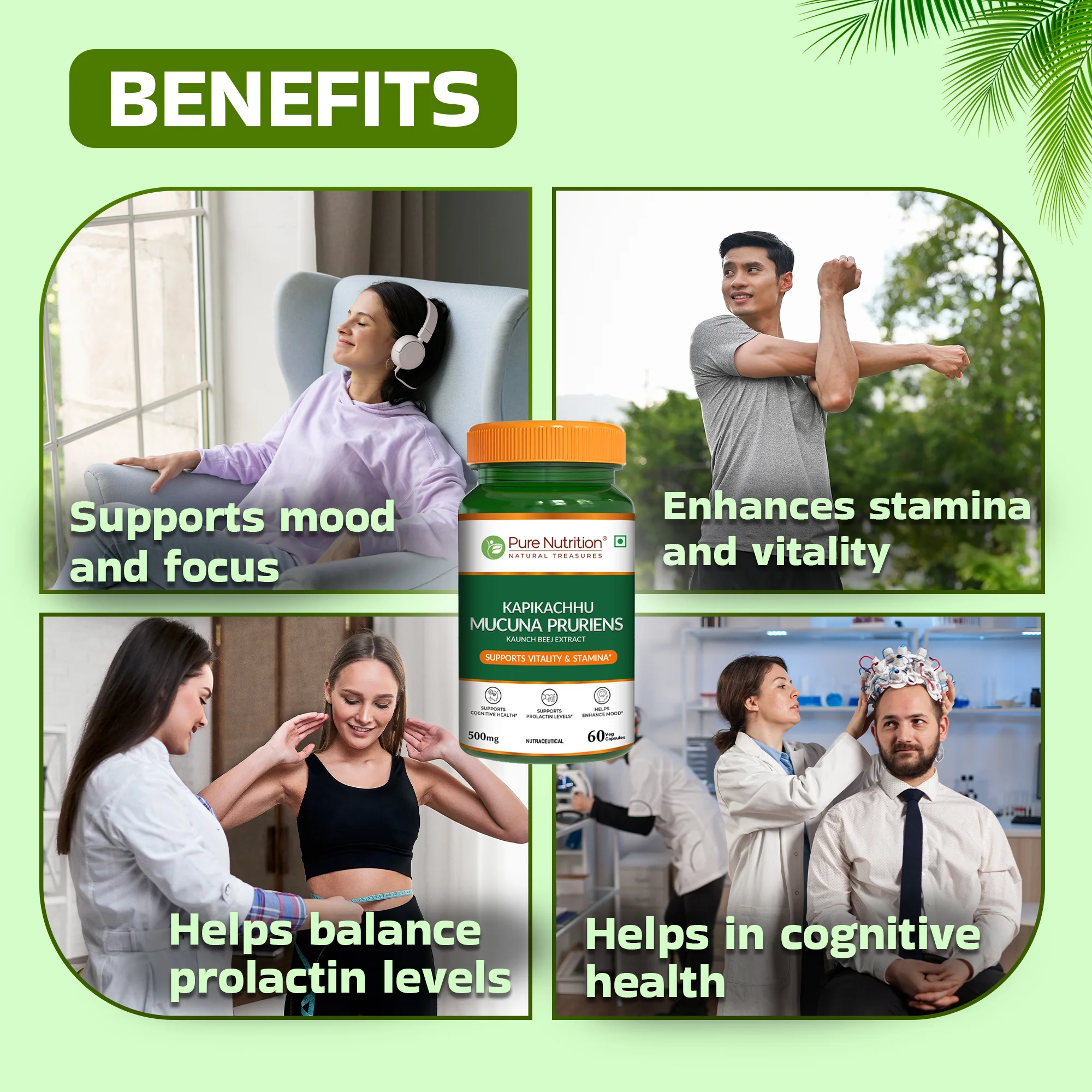 Pure Nutrition Mucuna Pruriens Extract | 500 mg | 60 Veg Capsules - Image 9