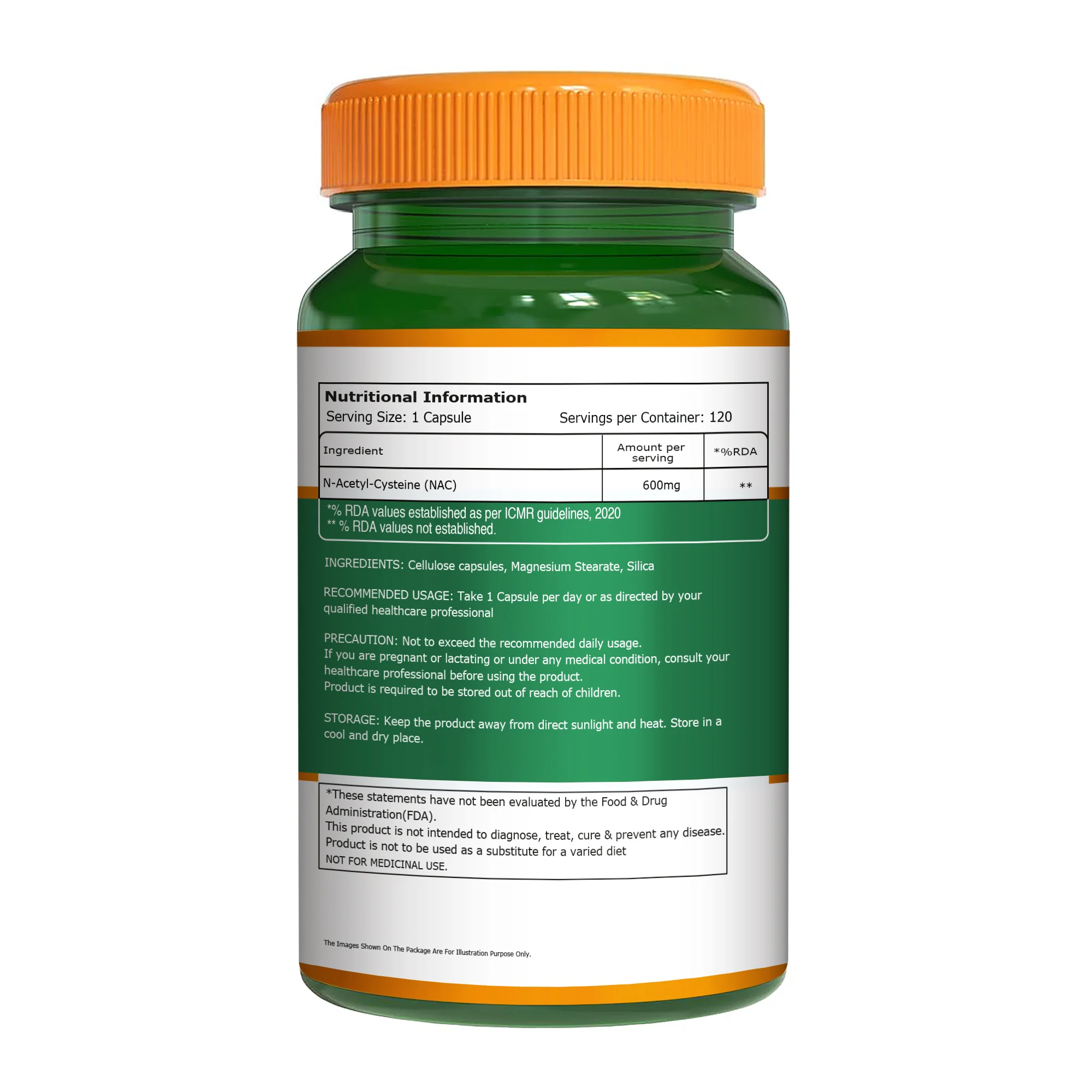 Pure Nutrition NAC (N-Acetyl-Cysteine) 600 mg – 120 Veg Capsules - Image 6