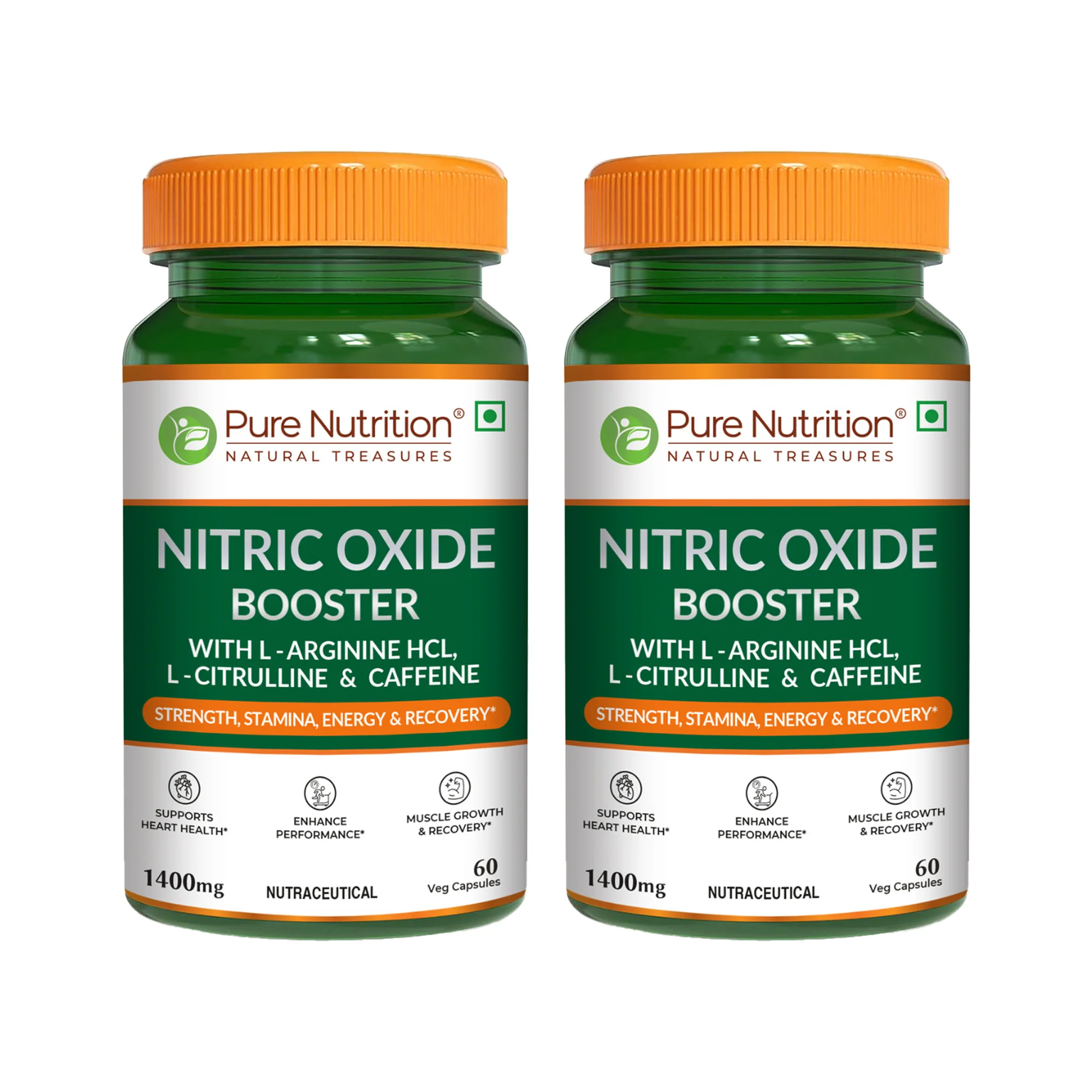 Pure Nutrition Nitric Oxide Booster – L-Arginine HCL, L-Citrulline & Caffeine – Strength, Stamina, Energy & Recovery – 60 Veg Capsules - Image 8